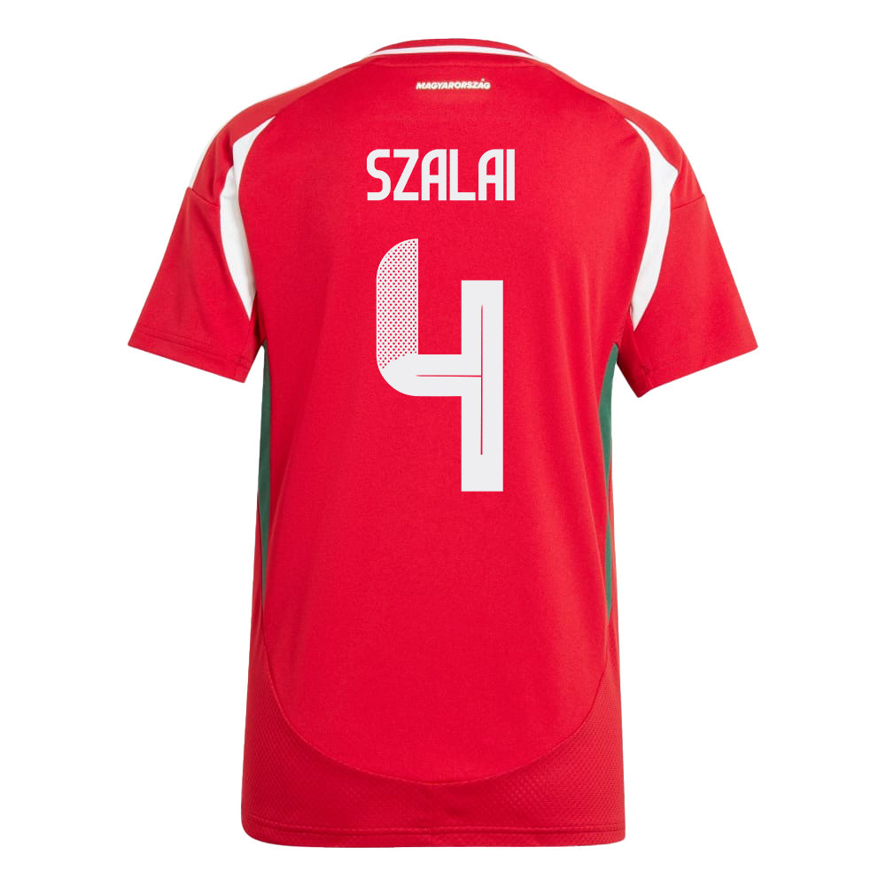 Attila Szalai 4 Hungary National Team 2024/25 Home WOMEN Jersey - Red
