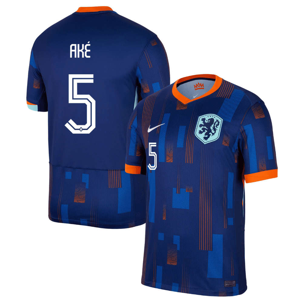 Nathan Aké 5 Netherlands National Team 2024 Away Men Jersey - Blue