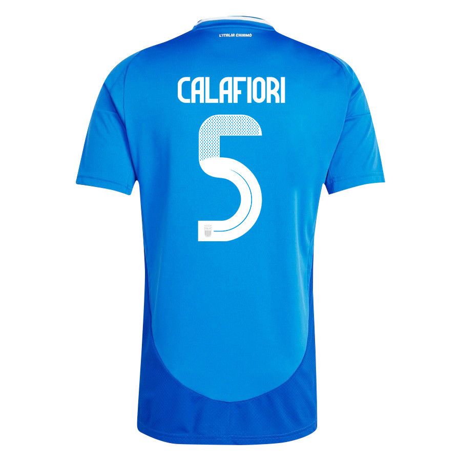 Riccardo Calafiori 5 Italy National Team 2024/25 Home Men Jersey - Blue