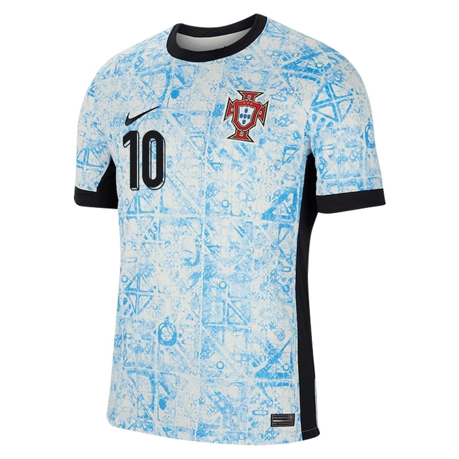 Bernardo Silva 10 Portugal National Team 2024/25 Away Men Jersey - Cream/Blue