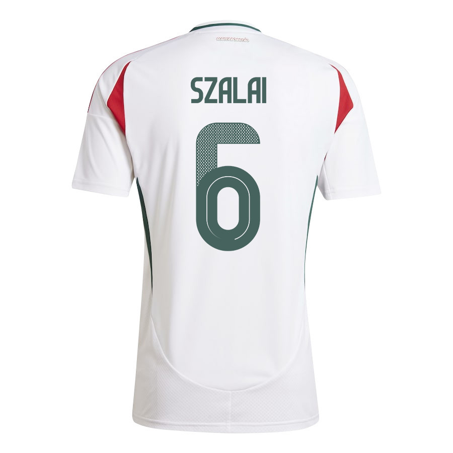 Gábor Szalai 6 Hungary National Team 2024/25 Away Men Jersey - White
