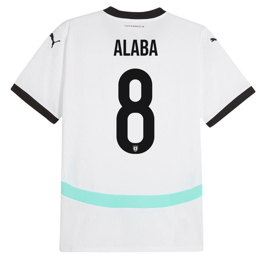 David Alaba 8 Austria National Team 2024/25 Away Men Jersey - White
