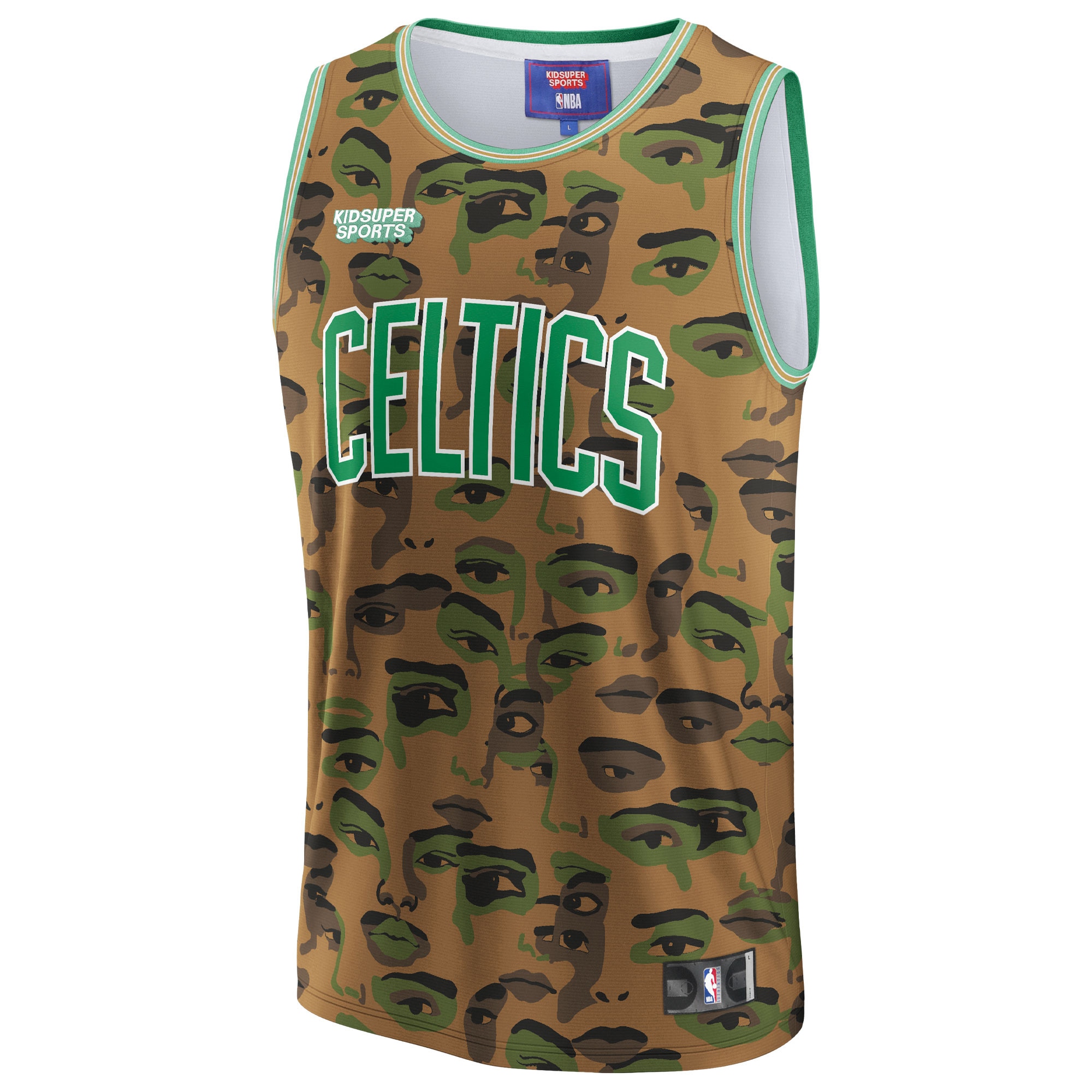 Boston Celtics NBA & KidSuper Studios by Fanatics Unisex Hometown Jersey - Brown