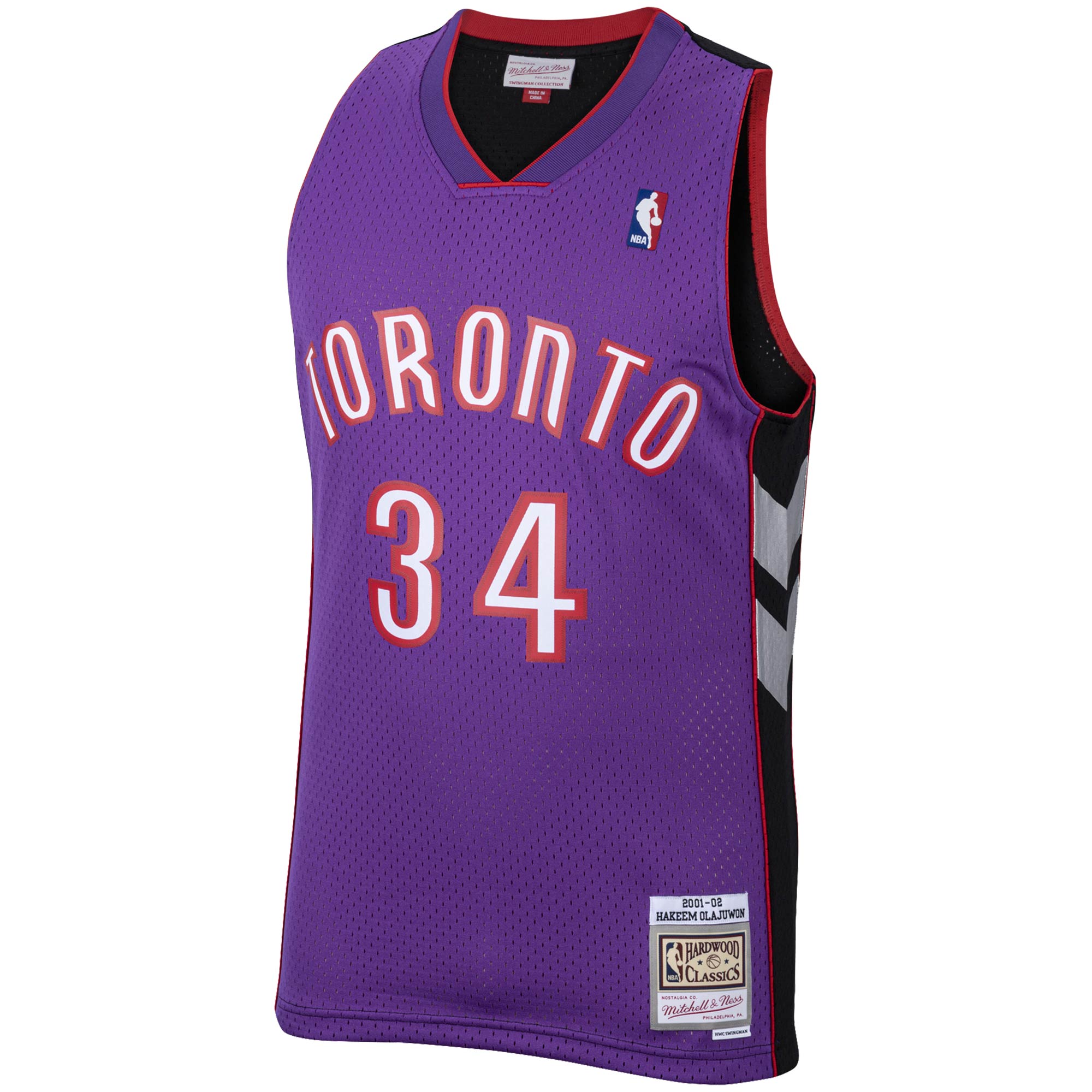 Hakeem Olajuwon Toronto Raptors Mitchell & Ness 2001\/02 Hardwood Classics Swingman Jersey - Purple