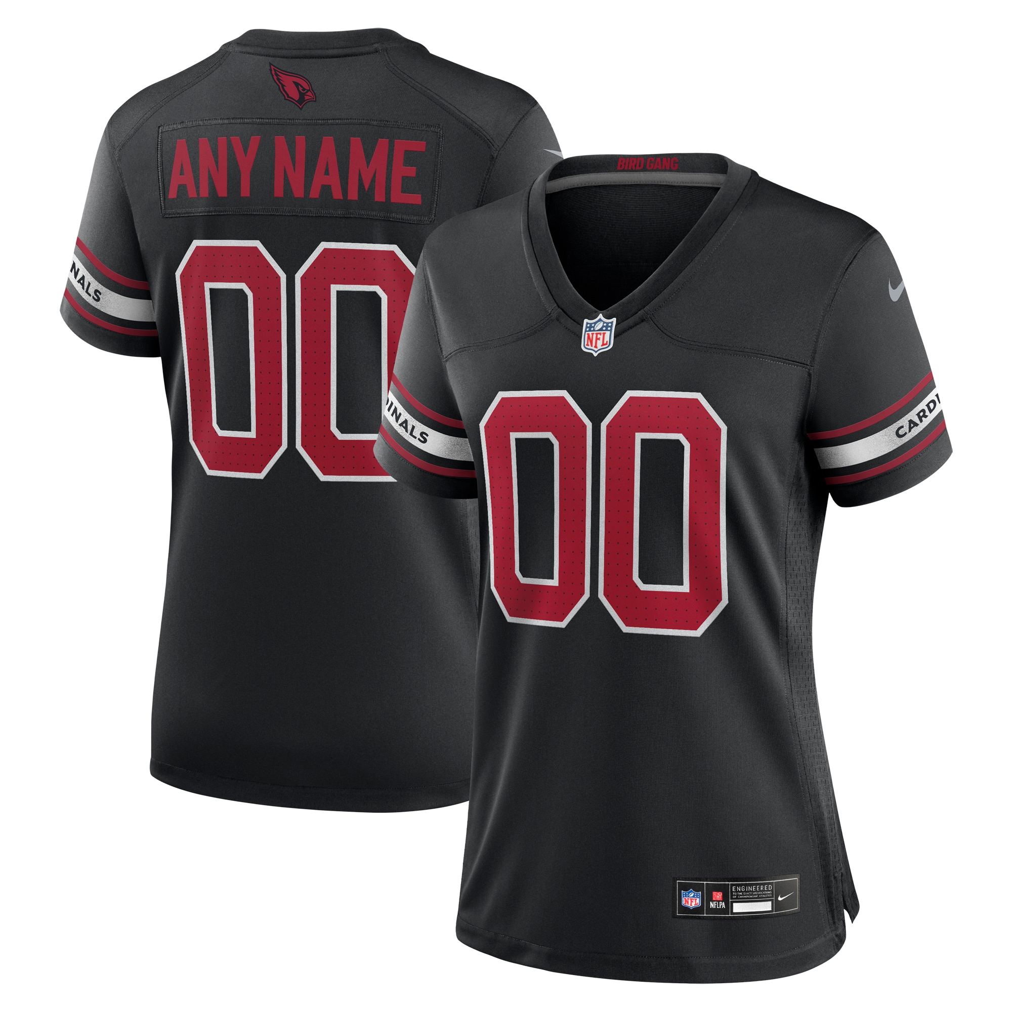 Arizona Cardinals  Women's Alternate Custom Game Jersey - Black