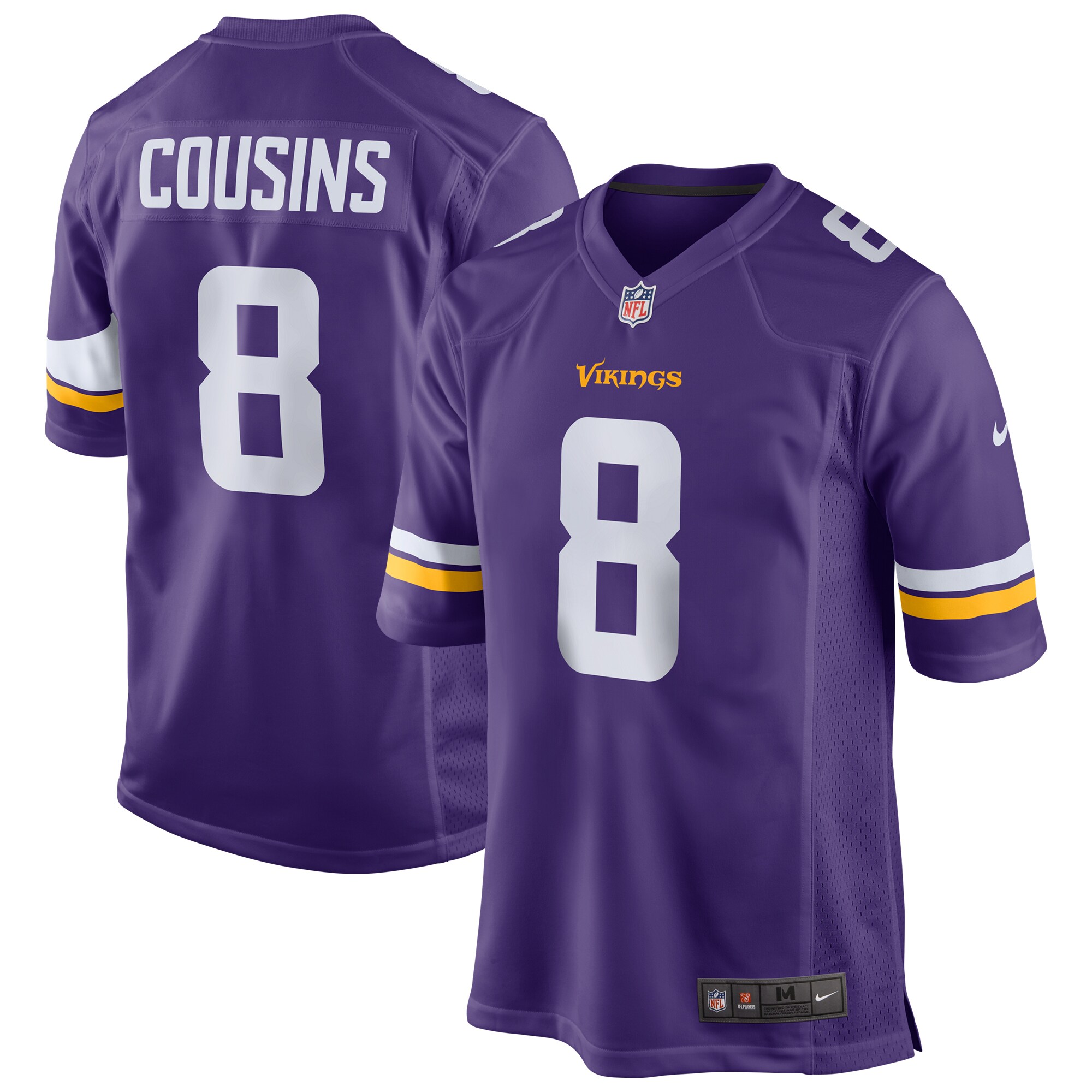 Kirk Cousins Minnesota Vikings  Game Jersey - Purple