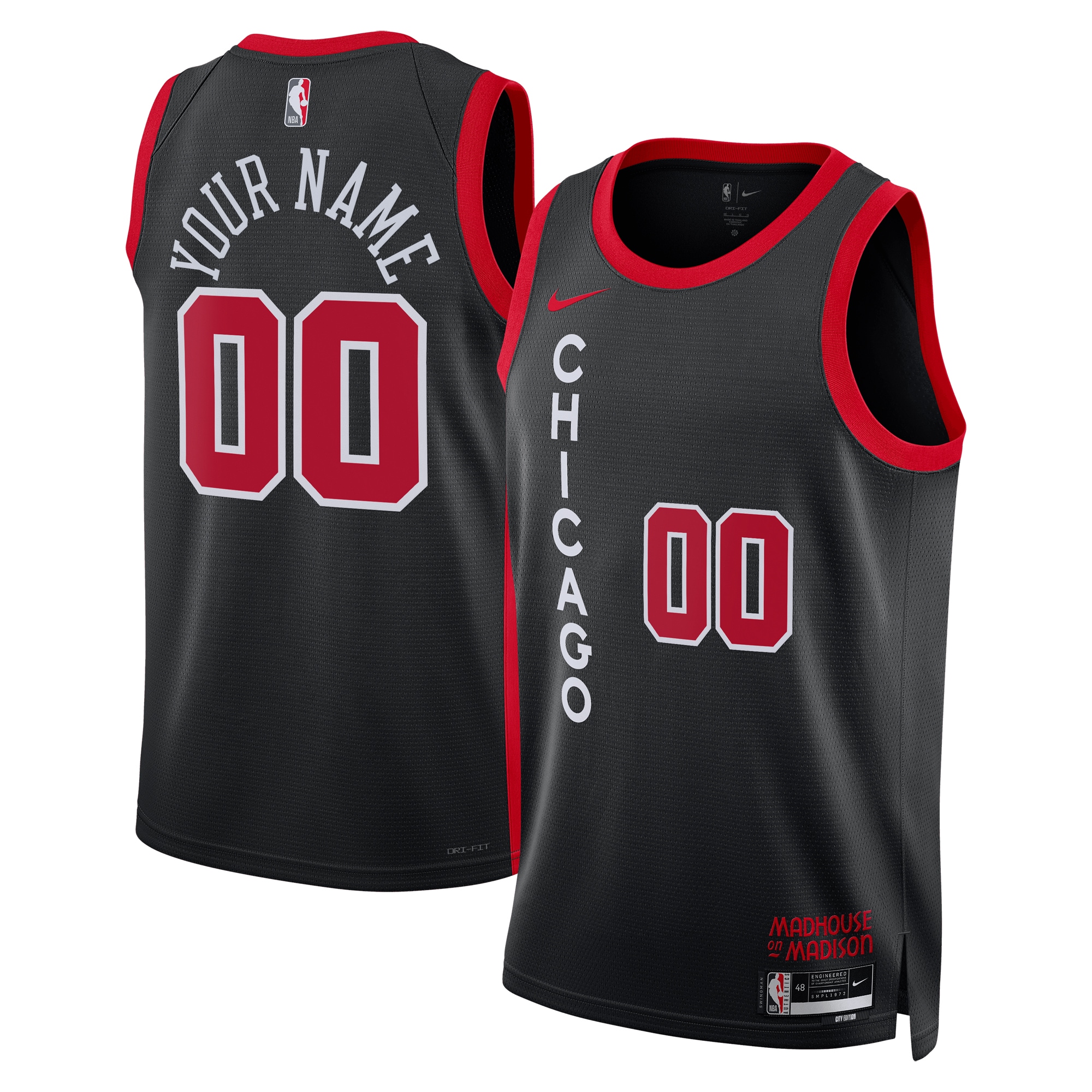 Chicago Bulls Nike Unisex 2023\/24 Custom Swingman Jersey - Black ...