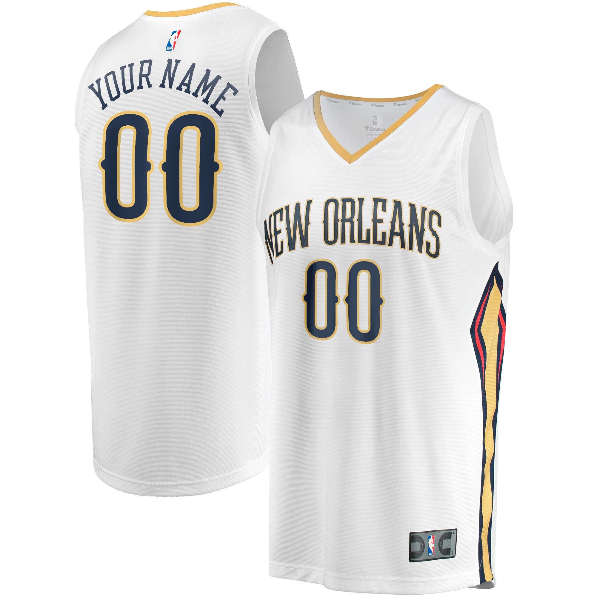 New Orleans Pelicans Fanatics Youth Fast Break Replica Custom Jersey - Association Edition - White