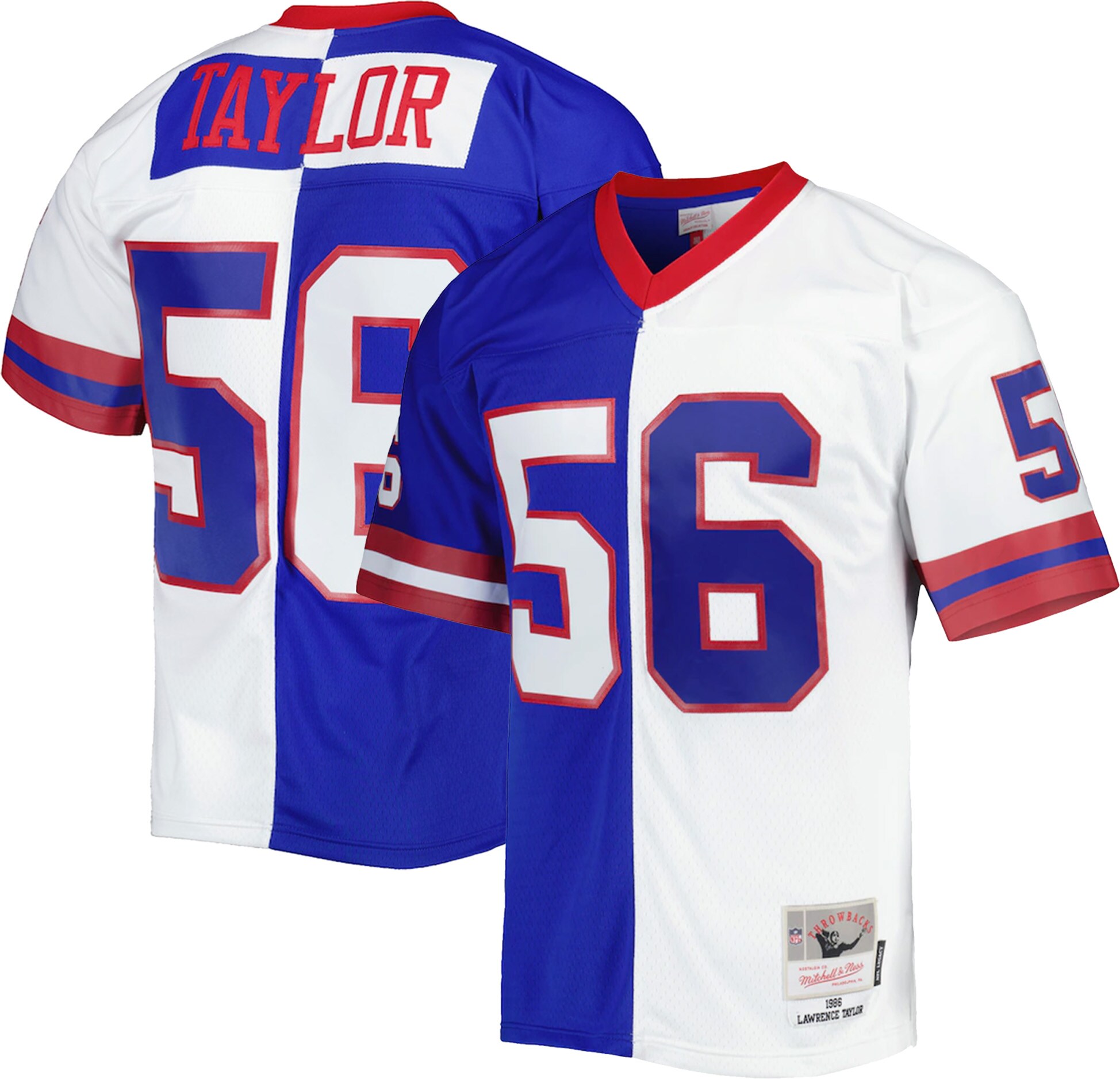 Lawrence Taylor New York Giants Mitchell & Ness 1986 Split Legacy Replica Jersey - Royal\/White