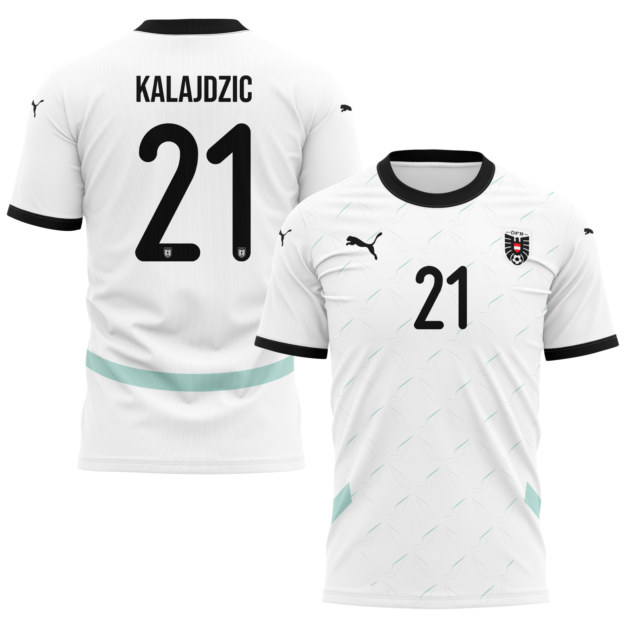 Sasa Kalajdzic 21 Austria National Team 2024/25 Away Kits AOP T-shirt - White