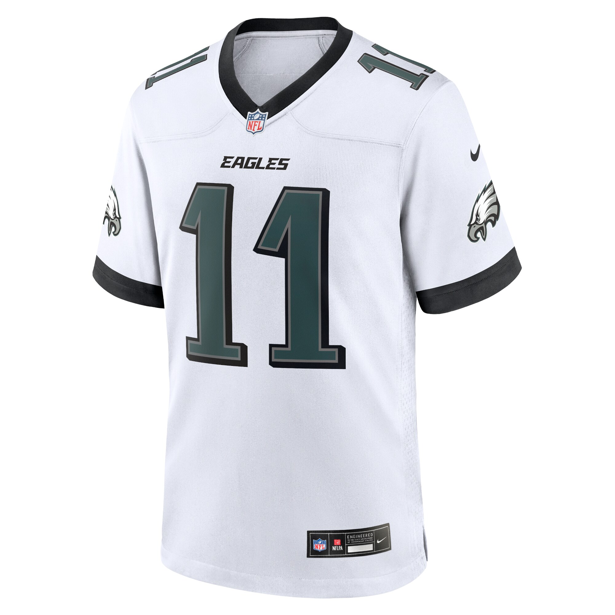 A.J. Brown Philadelphia Eagles  White Game Jersey - White