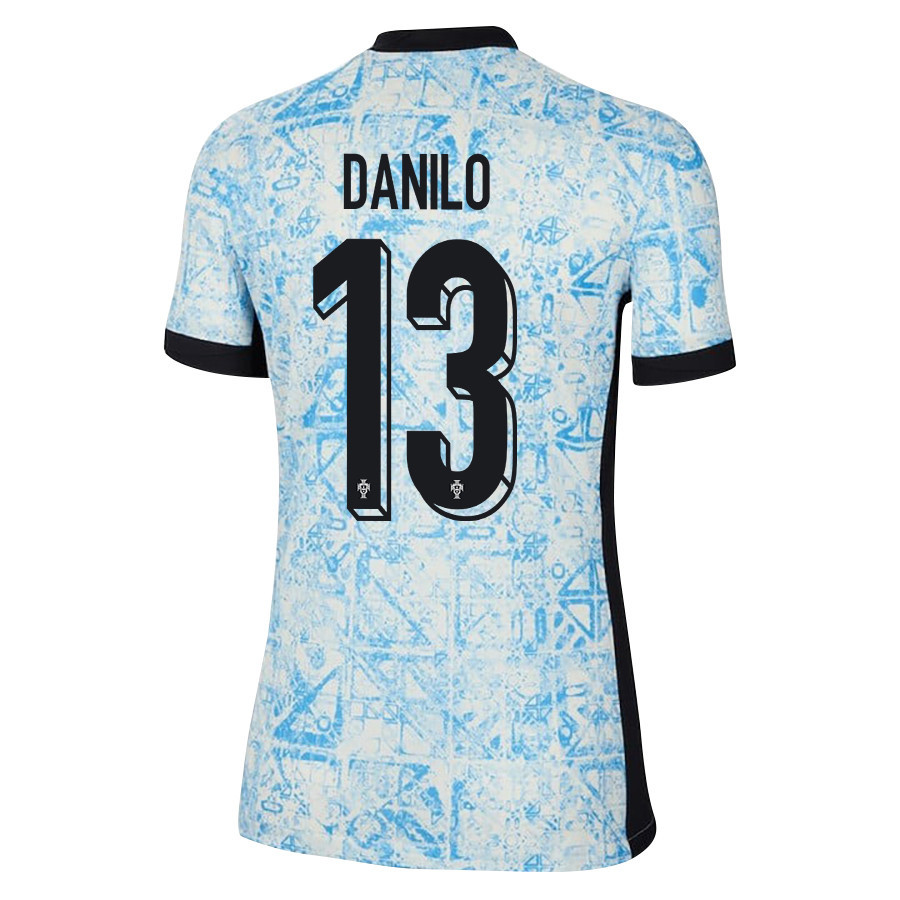 Danilo 13 Portugal National Team 2024/25 Away WOMEN Jersey - Cream/Blue
