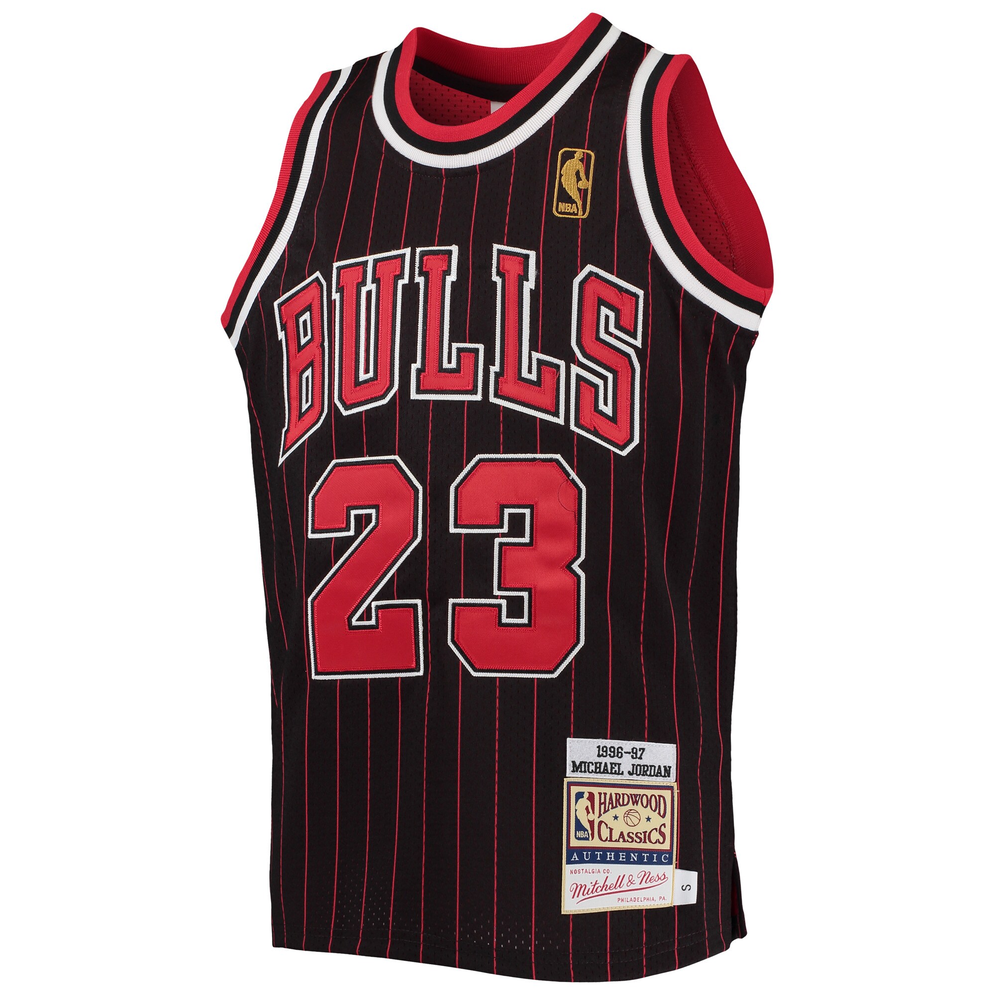 Michael Jordan Chicago Bulls Mitchell & Ness Youth 1996-97 Hardwood Classics Authentic Jersey - Black\/Red