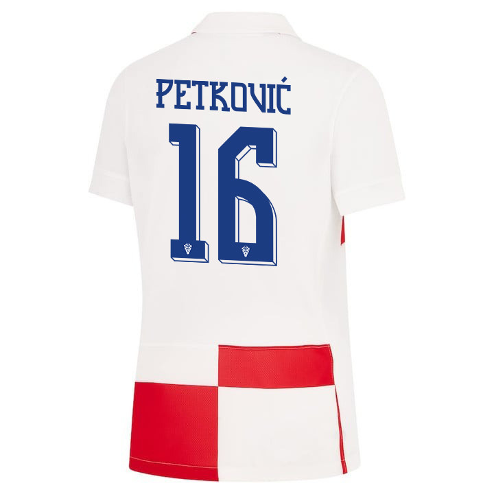 Bruno Petković 16 Croatia National Team 2024 Home WOMEN Jersey - White
