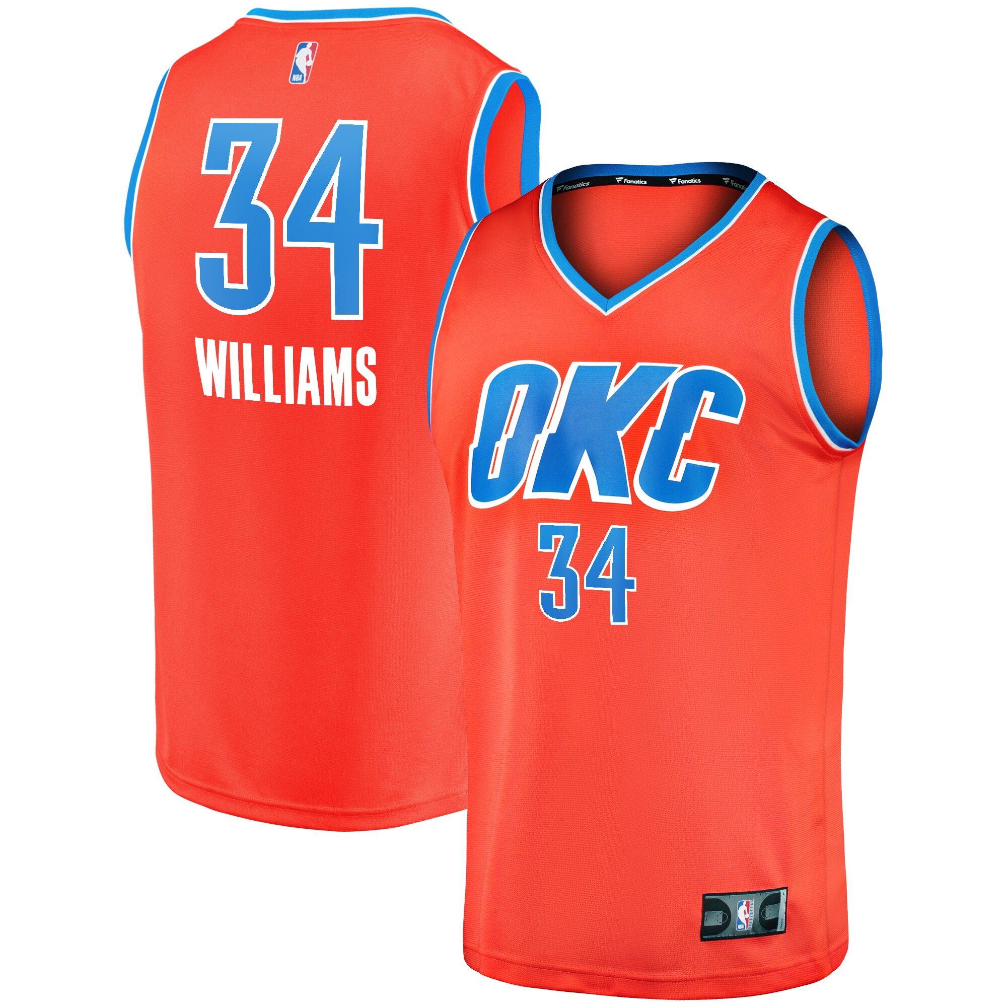 Kenrich Williams Oklahoma City Thunder Fanatics Youth Fast Break Replica Player Jersey - Statement Edition - Orange