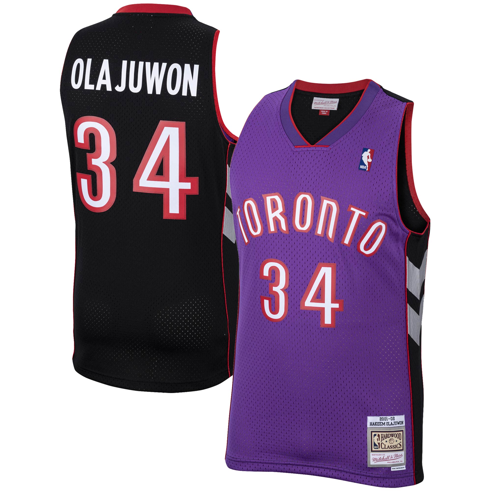 Hakeem Olajuwon Toronto Raptors Mitchell & Ness 2001\/02 Hardwood Classics Swingman Jersey - Purple