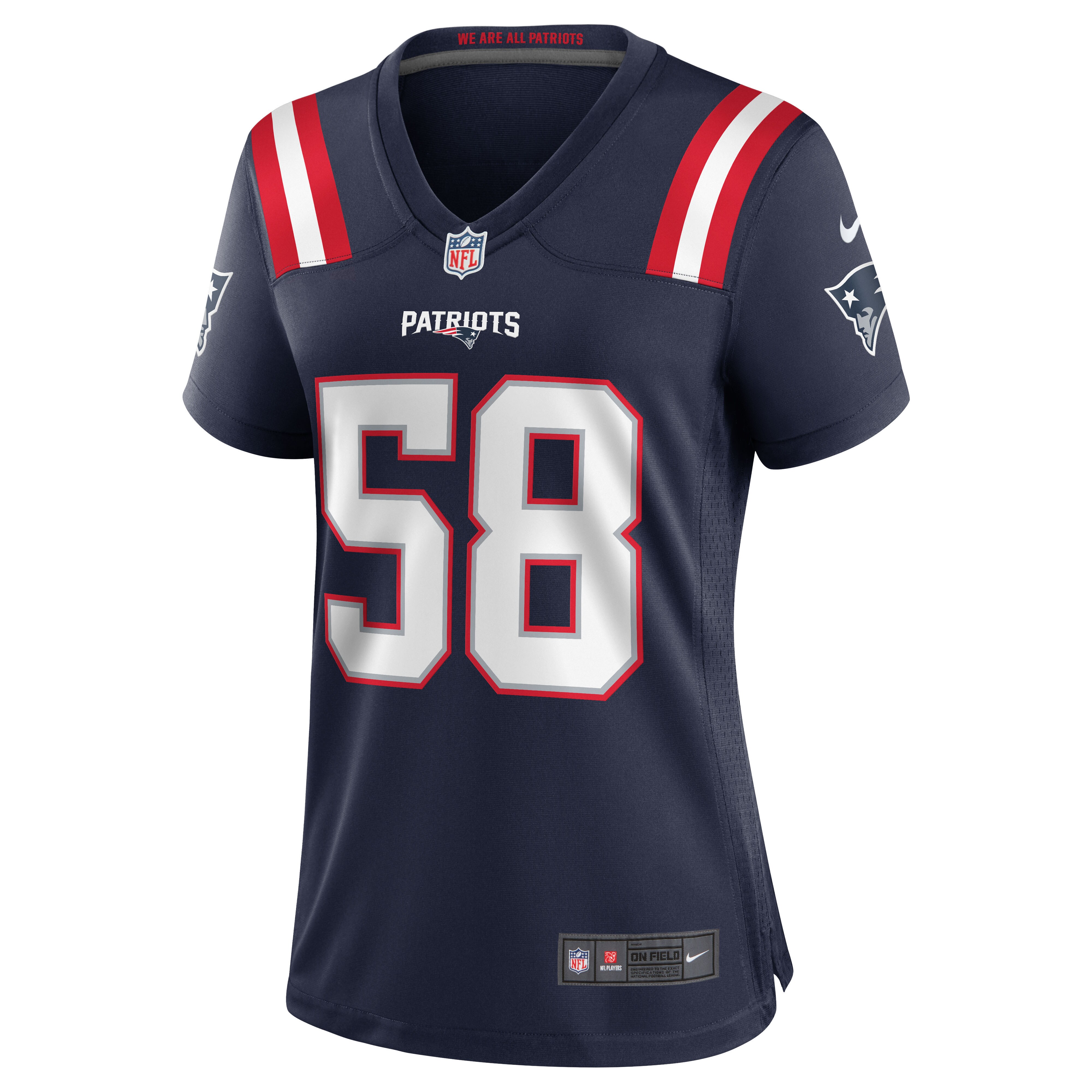 Anfernee Jennings New England Patriots  Women's Team Game Jersey - Navy