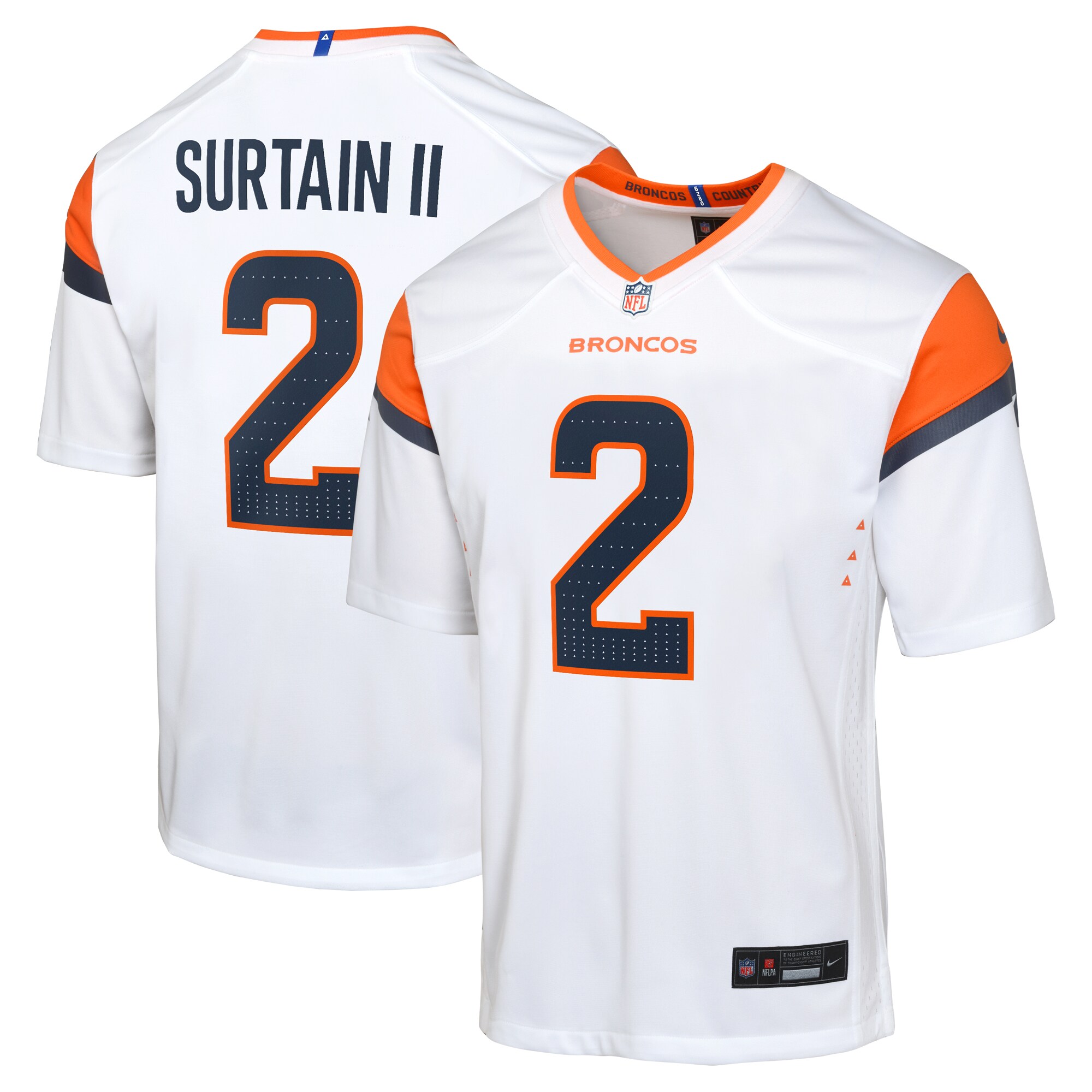Patrick Surtain II Denver Broncos  Youth Game Jersey - White