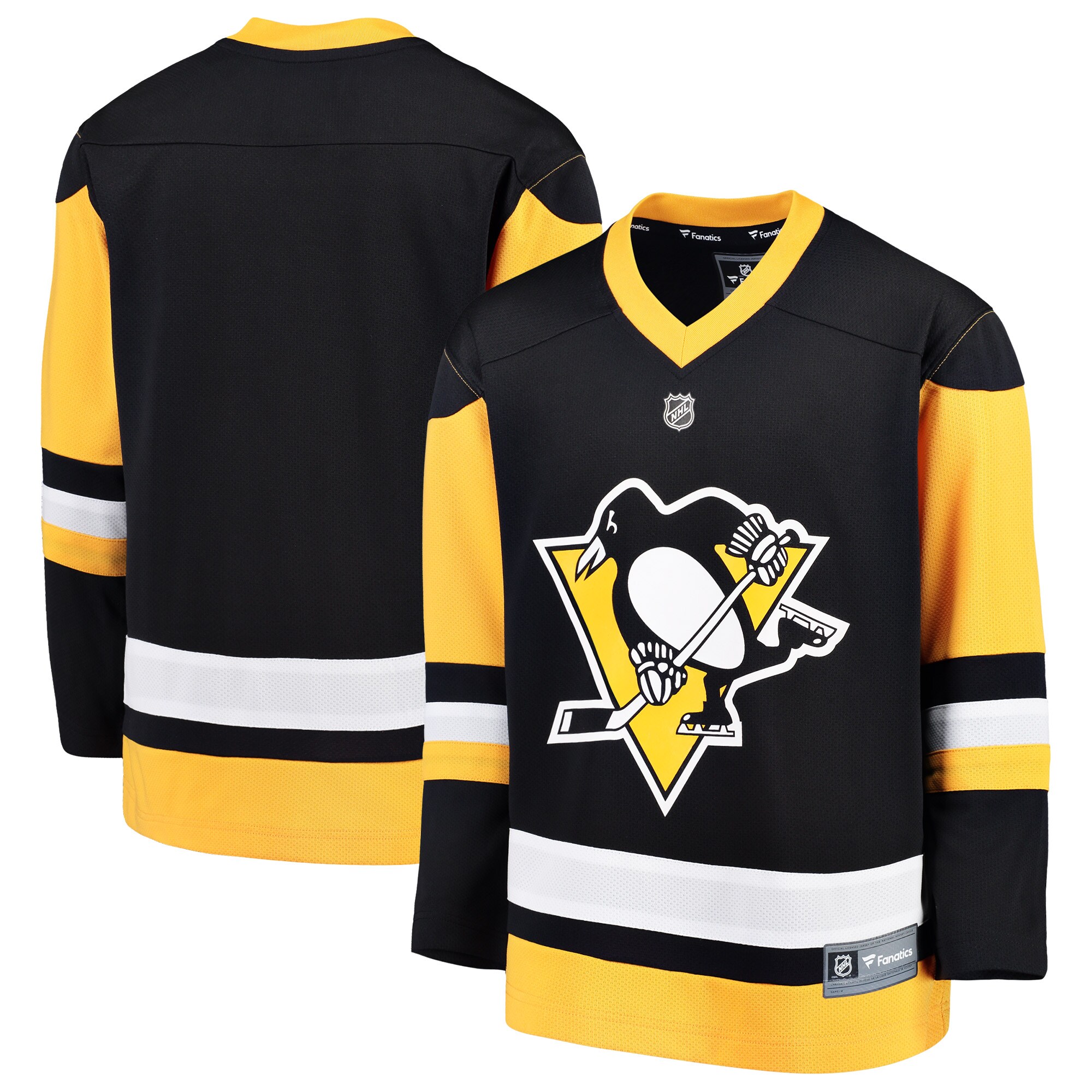 Pittsburgh Penguins Fanatics Youth Home Replica Blank Jersey - Black
