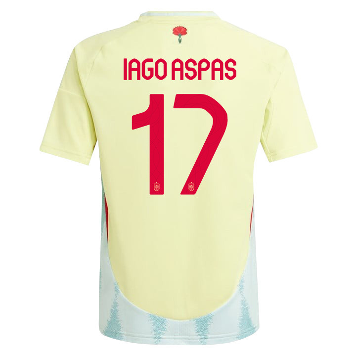 Iago Aspas 17 Spain National Team 2024 Away YOUTH Jersey - Yellow