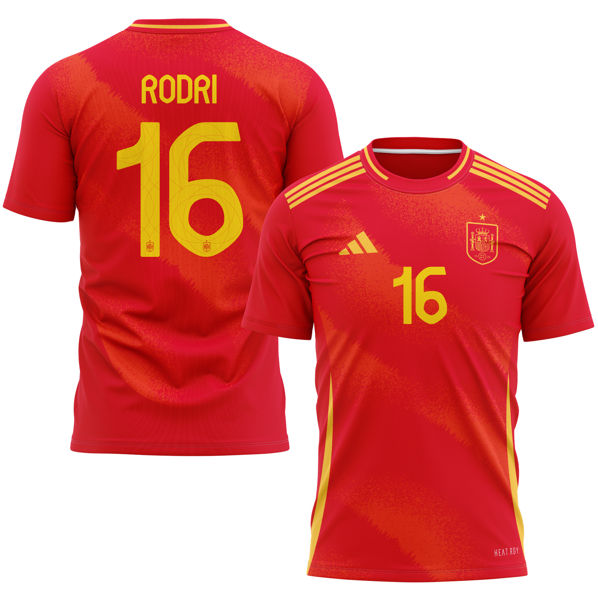 Rodri 16 Spain National Team 2024 Home Kits AOP T-shirt - Red