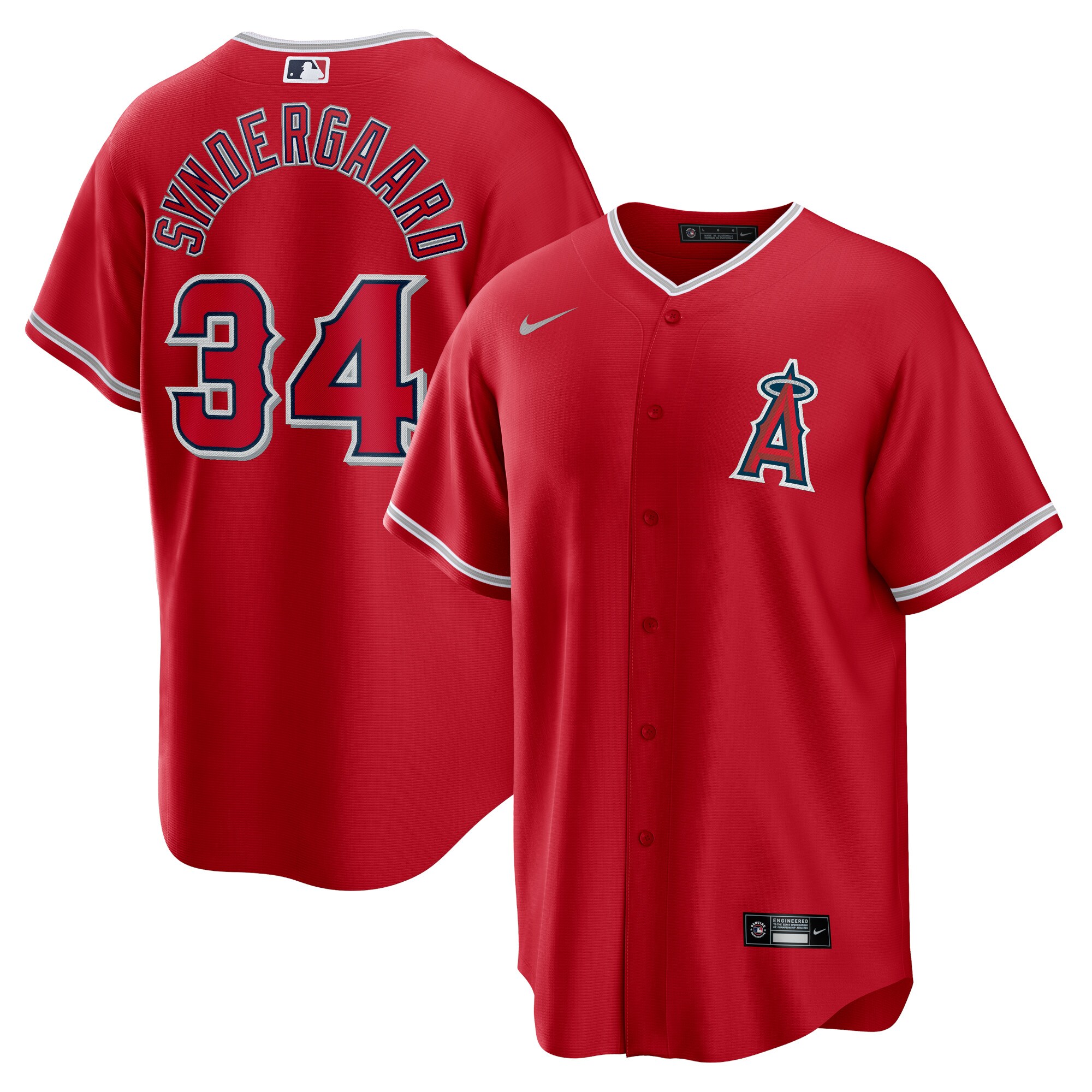 Noah Syndergaard Los Angeles Angels  Alternate Replica Player Jersey - Red