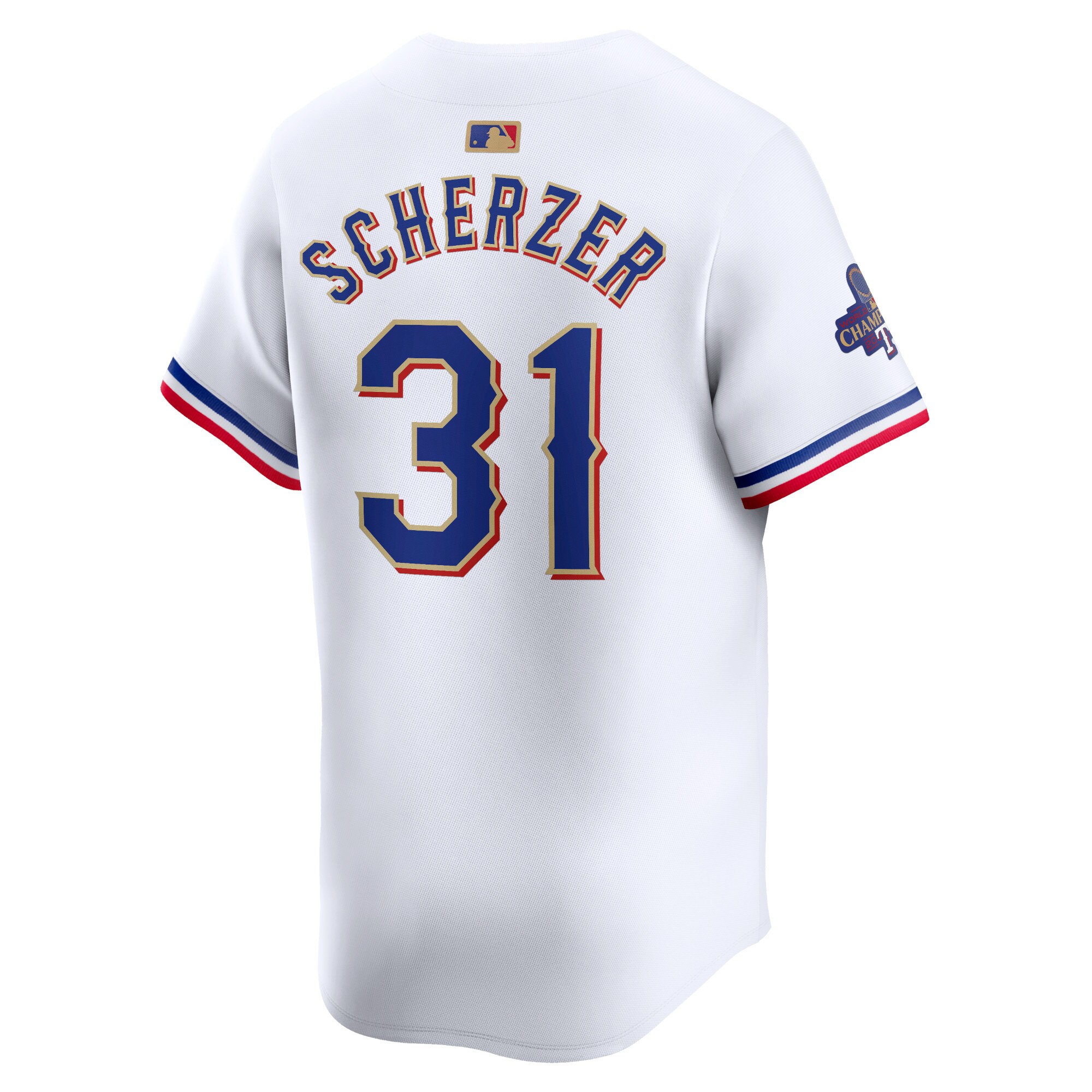 Max Scherzer Texas Rangers  2024 Gold Collection Limited Player Jersey\u00c2\u00a0\u00e2\u20ac\u201c White