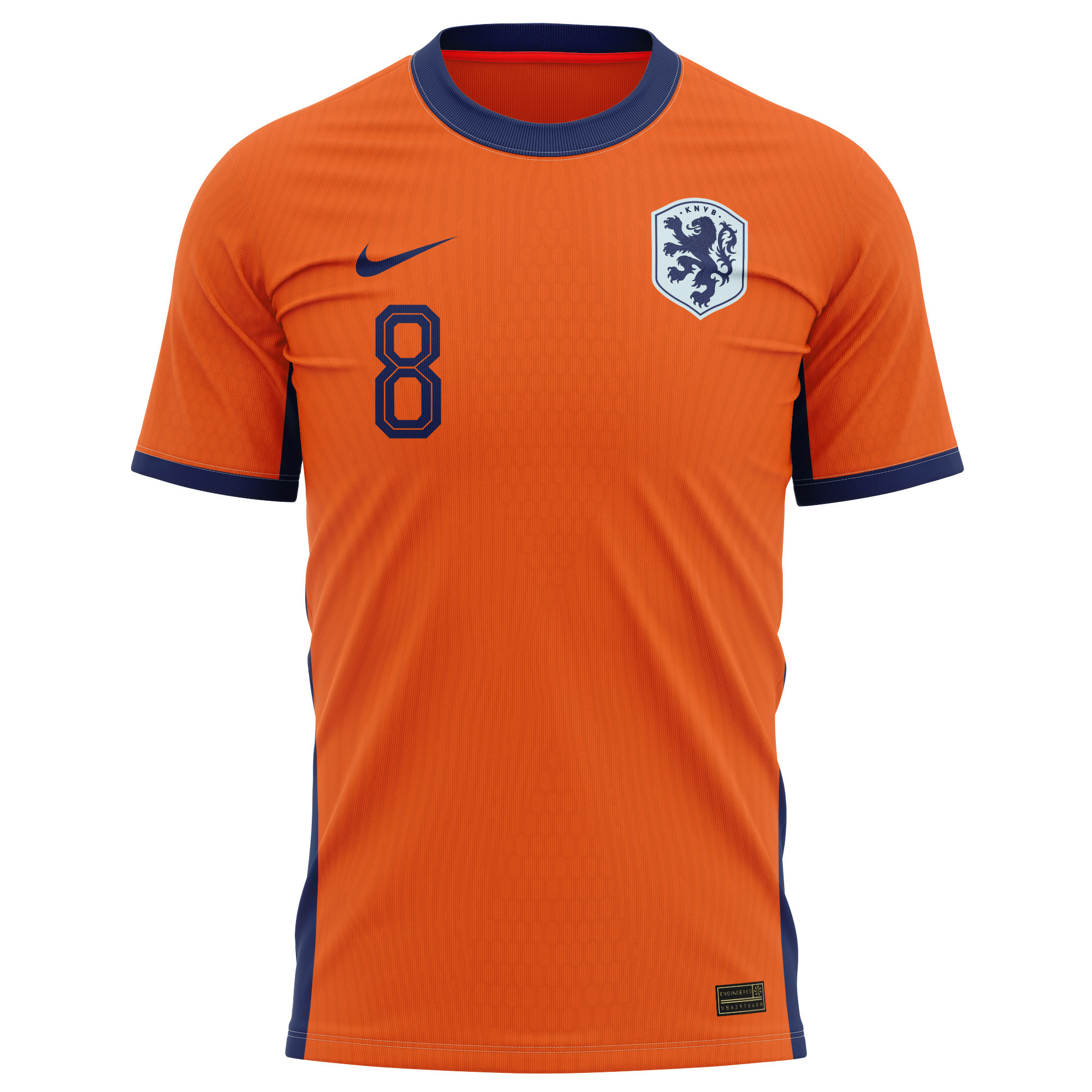 Georginio Wijnaldum 8 Netherlands National Team 2024 Home Kits AOP T-shirt - Orange