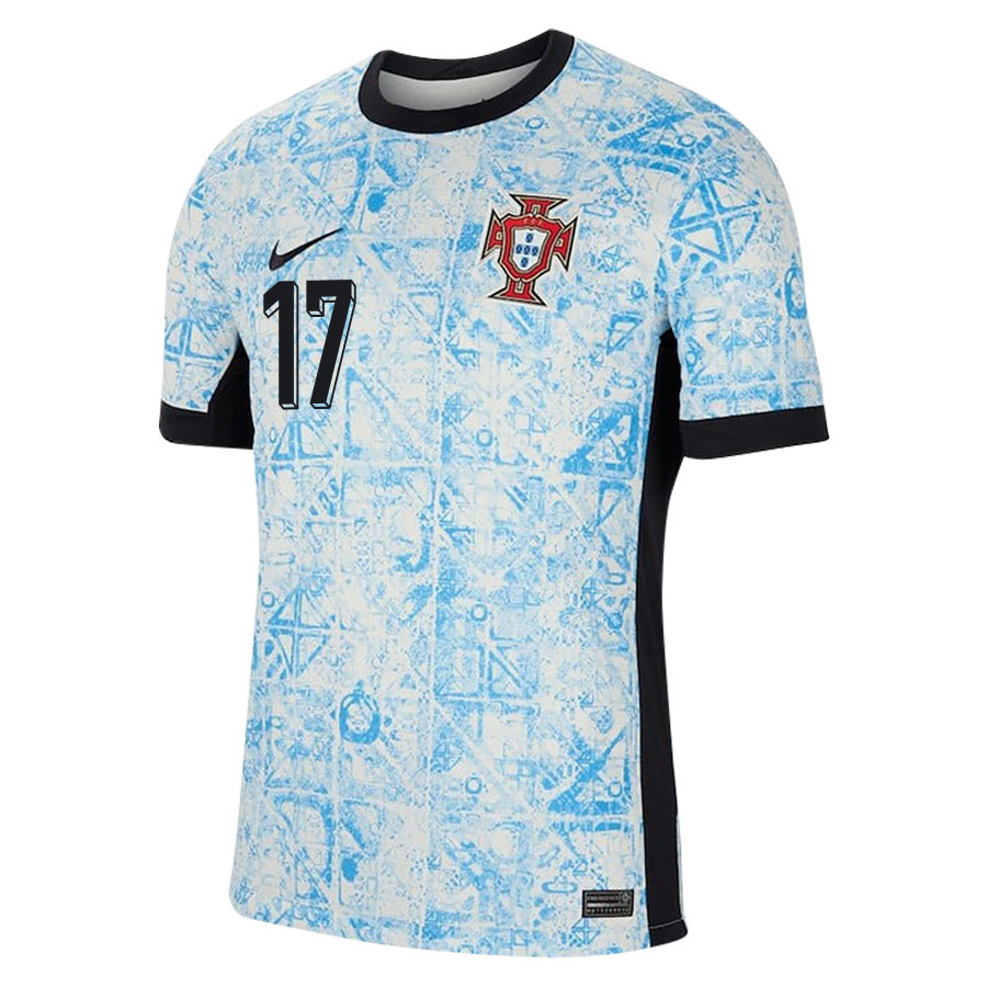 Rafael Leão 17 Portugal National Team 2024/25 Away Men Jersey - Cream/Blue