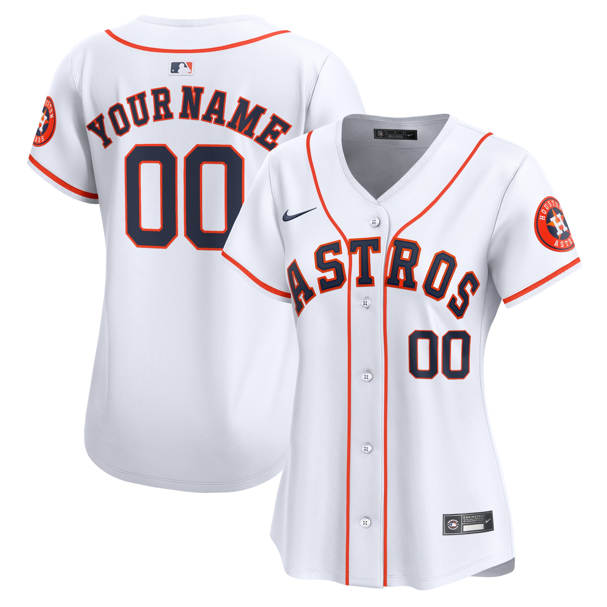 Houston Astros  Women's Home Limited Custom Jersey - White