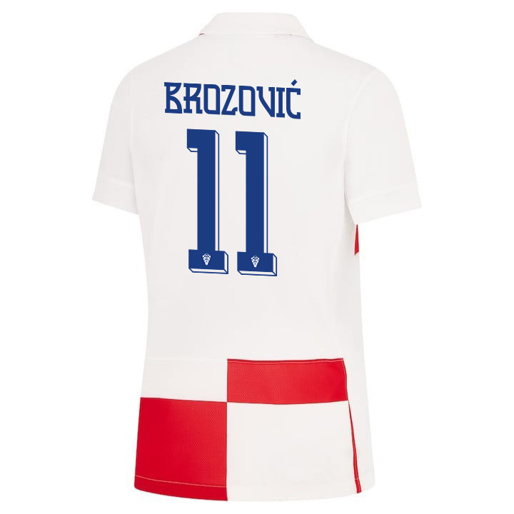 Marcelo Brozović 11 Croatia National Team 2024 Home WOMEN Jersey - White