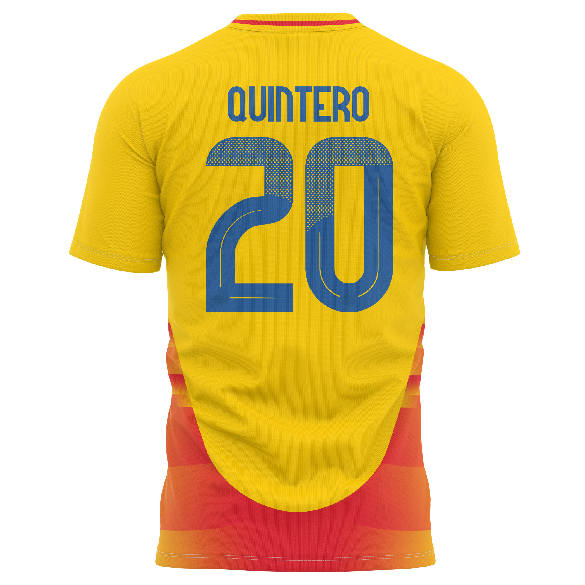 Juan Quintero 20 Colombia National Team 2024 Home Kits AOP T-shirt - Yellow