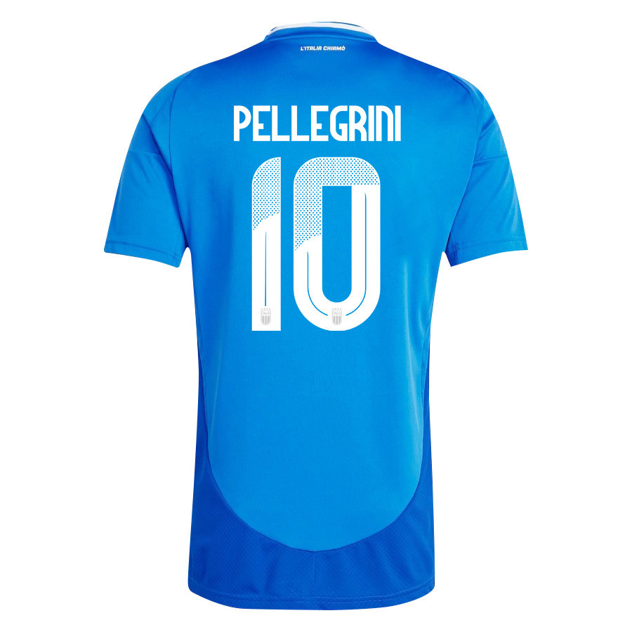 Lorenzo Pellegrini 10 Italy National Team 2024/25 Home Men Jersey - Blue