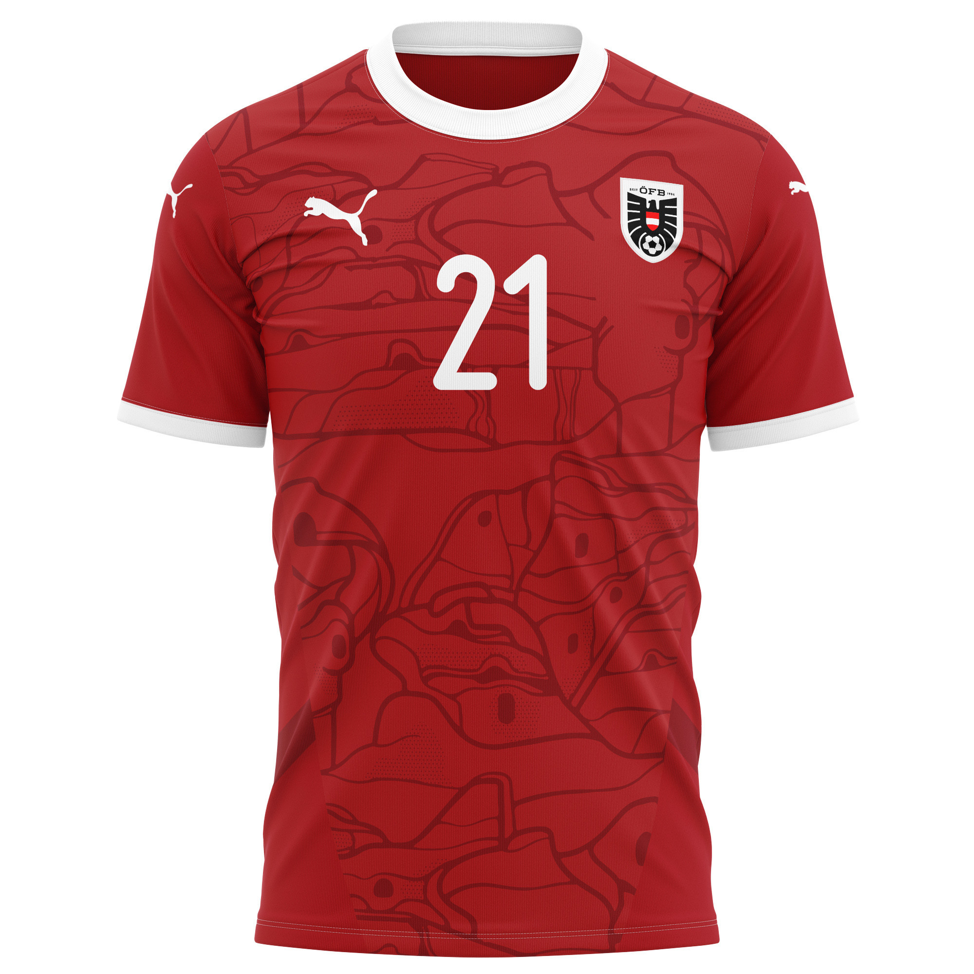 Sasa Kalajdzic 21 Austria National Team 2024/25 Home Kits AOP T-shirt - Red