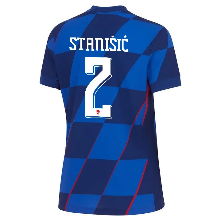 Josip Stanišić 2 Croatia National Team 2024 Away WOMEN Jersey - Blue