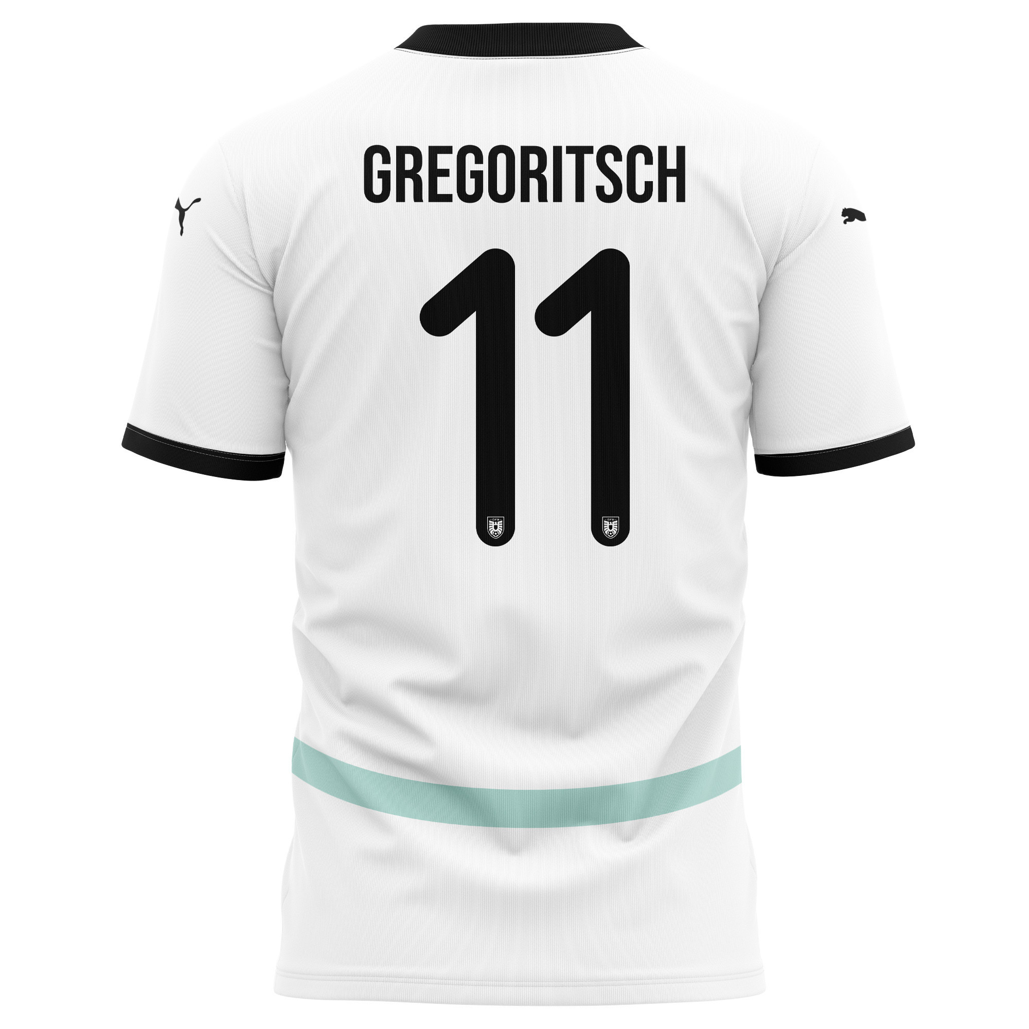 Michael Gregoritsch 11 Austria National Team 2024/25 Away Kits AOP T-shirt - White