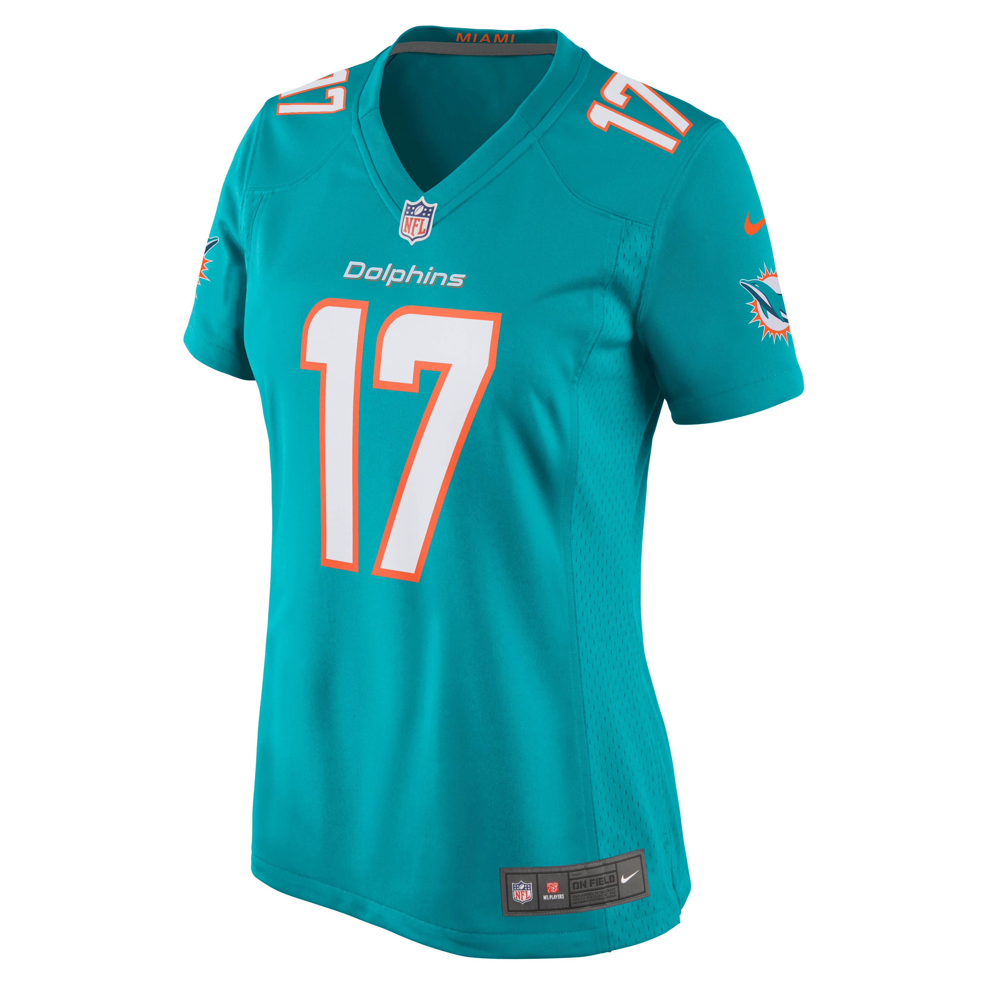 Jaylen Waddle Miami Dolphins  Women's Game Player Jersey - Aqua