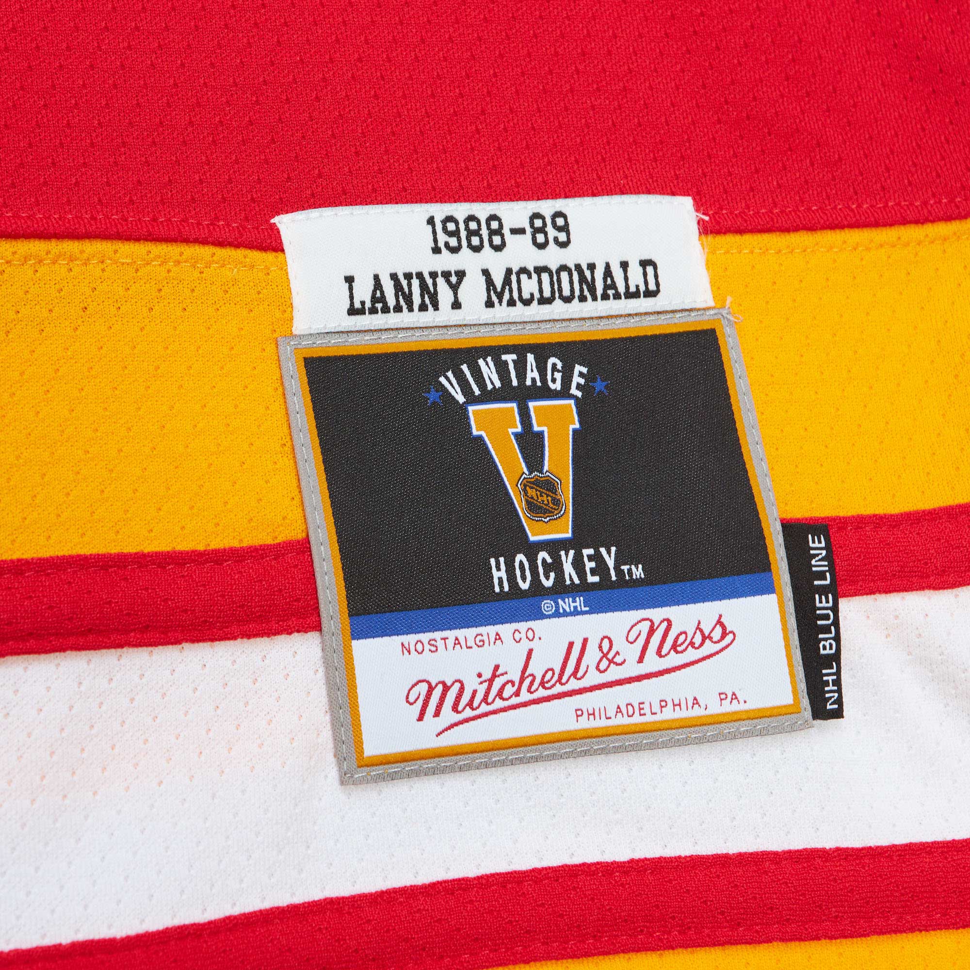 Lanny McDonald Calgary Flames Mitchell & Ness Captain Patch 1988\/89 Blue Line Player Jersey - Red