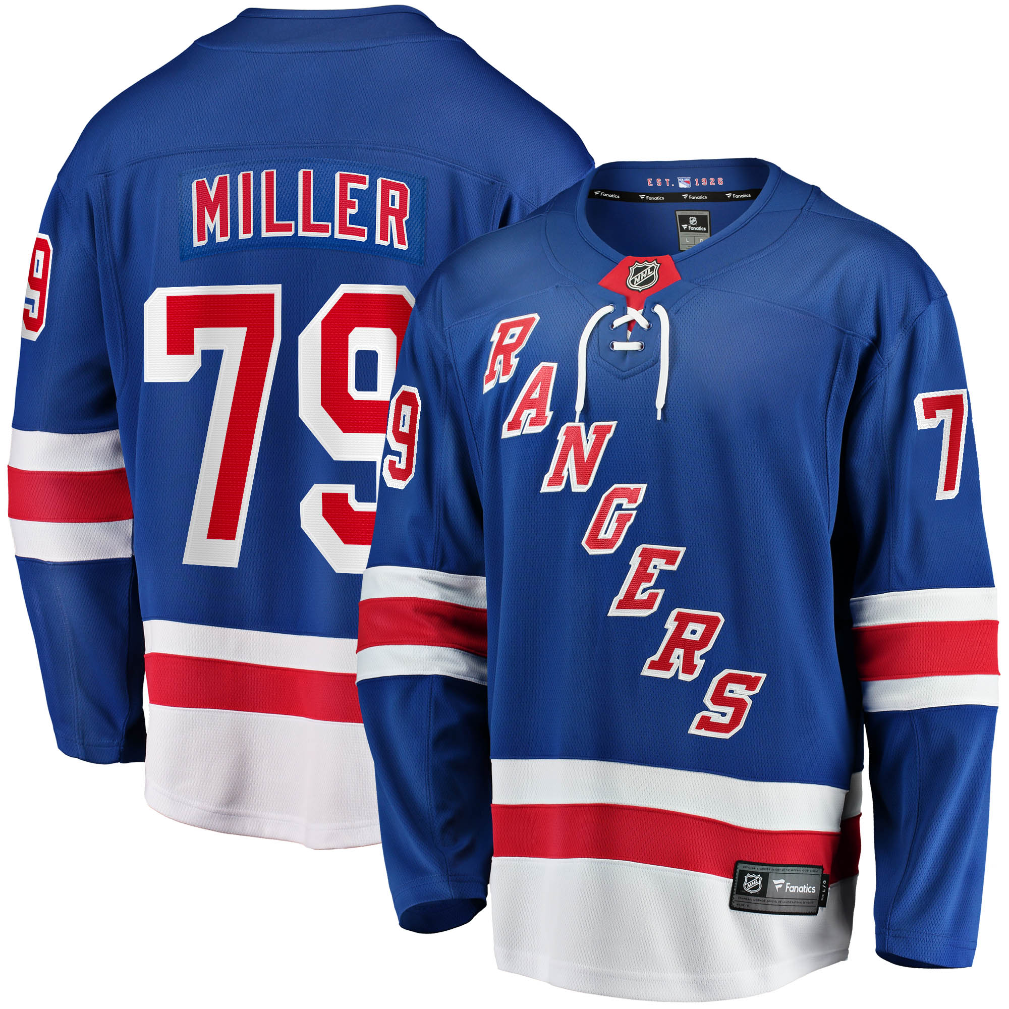 K'Andre Miller New York Rangers Fanatics Home Breakaway Replica Jersey - Blue