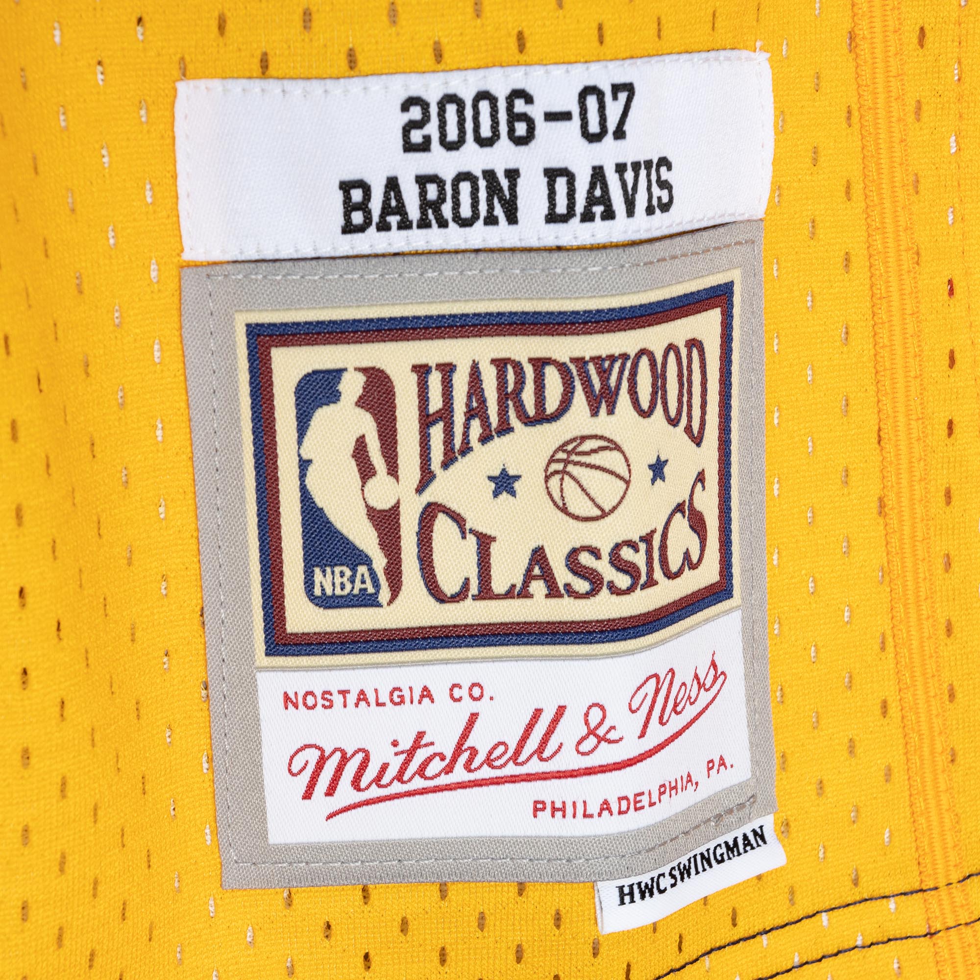 Baron Davis Golden State Warriors Mitchell & Ness Hardwood Classics 2006\/07 Split Swingman Jersey - Navy\/Gold