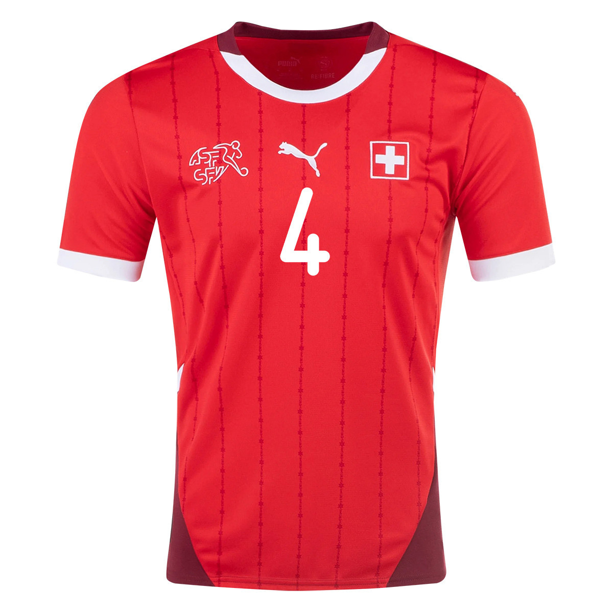Nico Elvedi 4 Switzerland National Team 2024/25 Home Men Jersey - Red