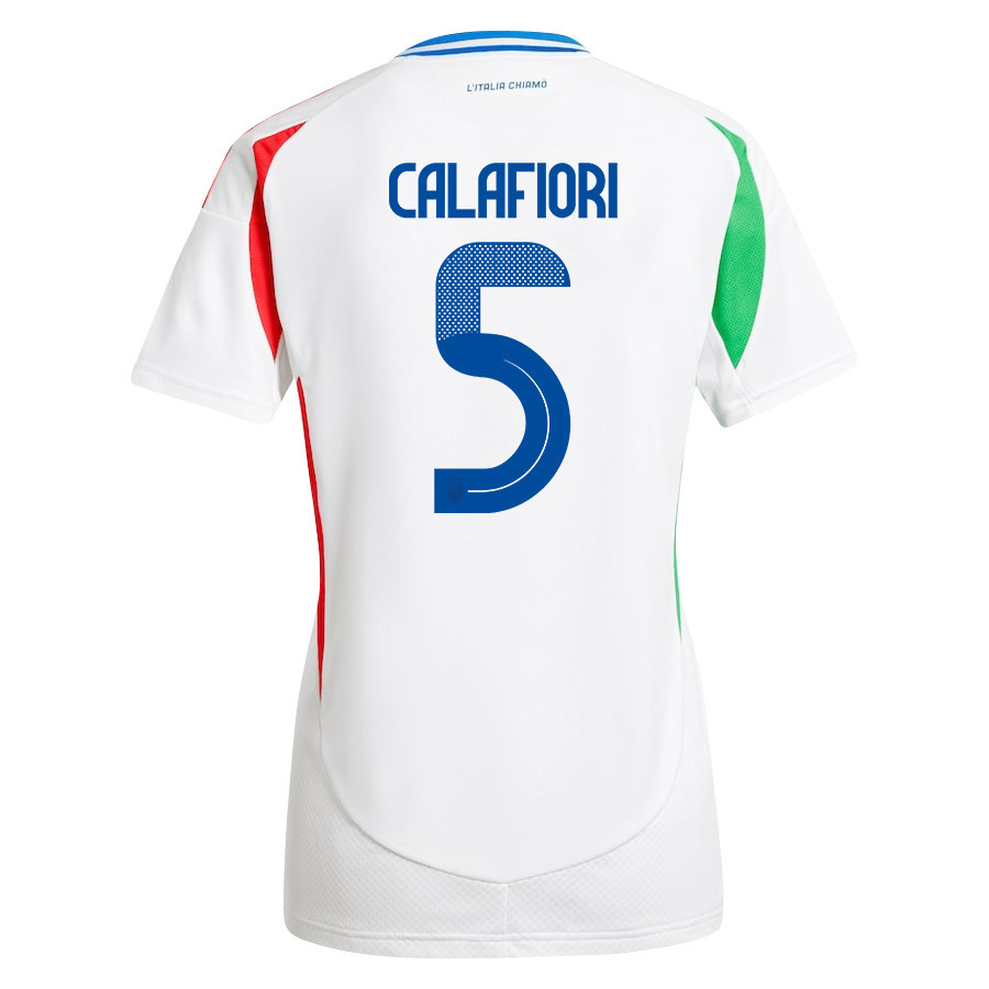 Riccardo Calafiori 5 Italy National Team 2024/25 Away Women Jersey - White