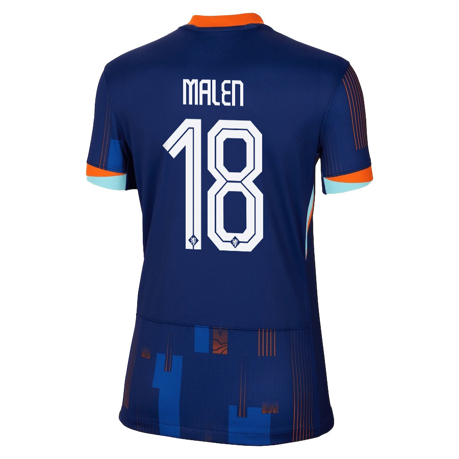 Donyell Malen 18 Netherlands National Team 2024/25 Away WOMEN Jersey - Navy