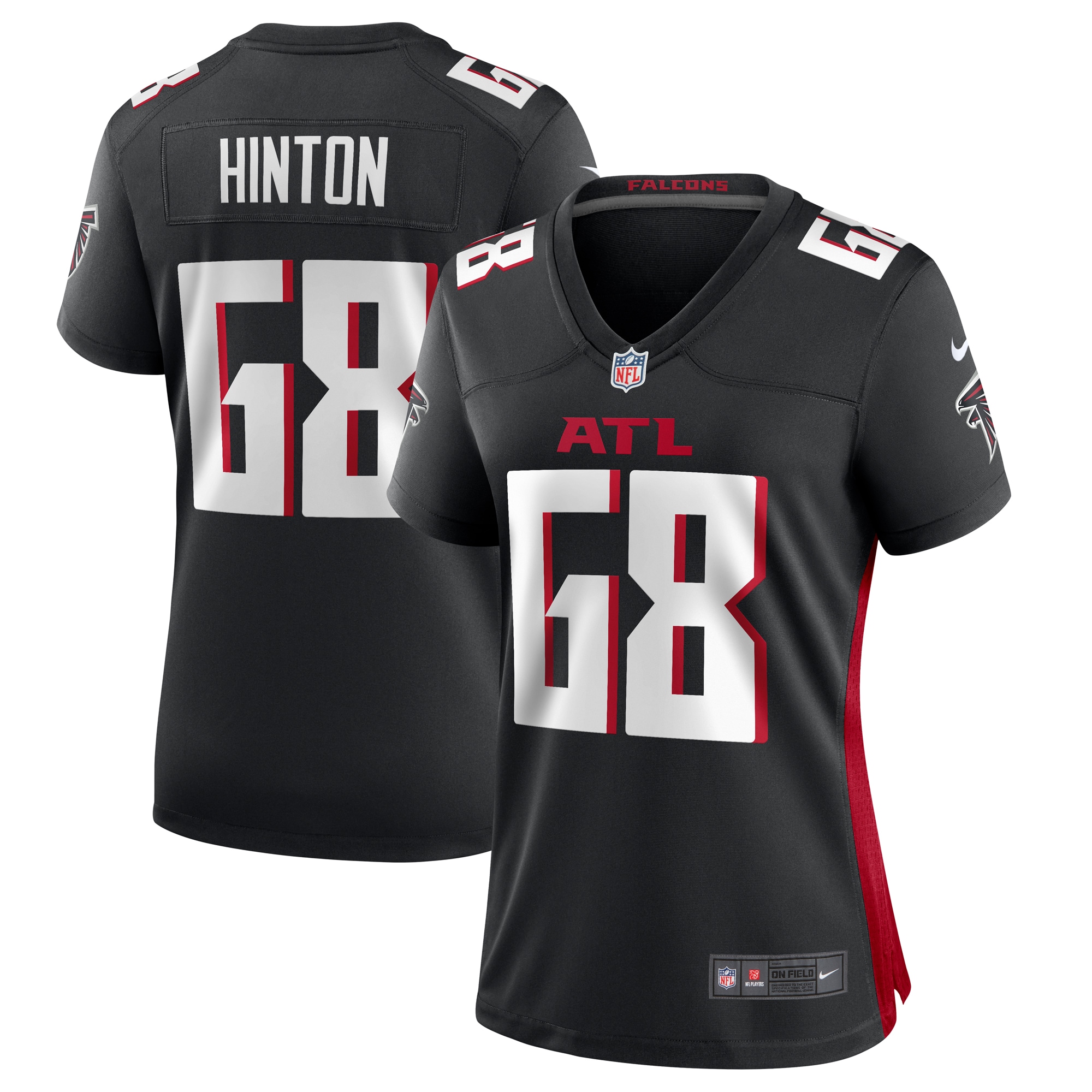 Kyle Hinton Atlanta Falcons  Women's Team Game Jersey -  Black