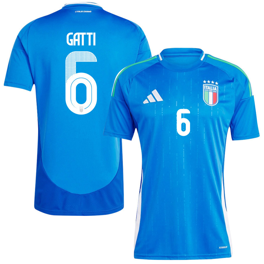 Federico Gatti 6 Italy National Team 2024/25 Home Men Jersey - Blue