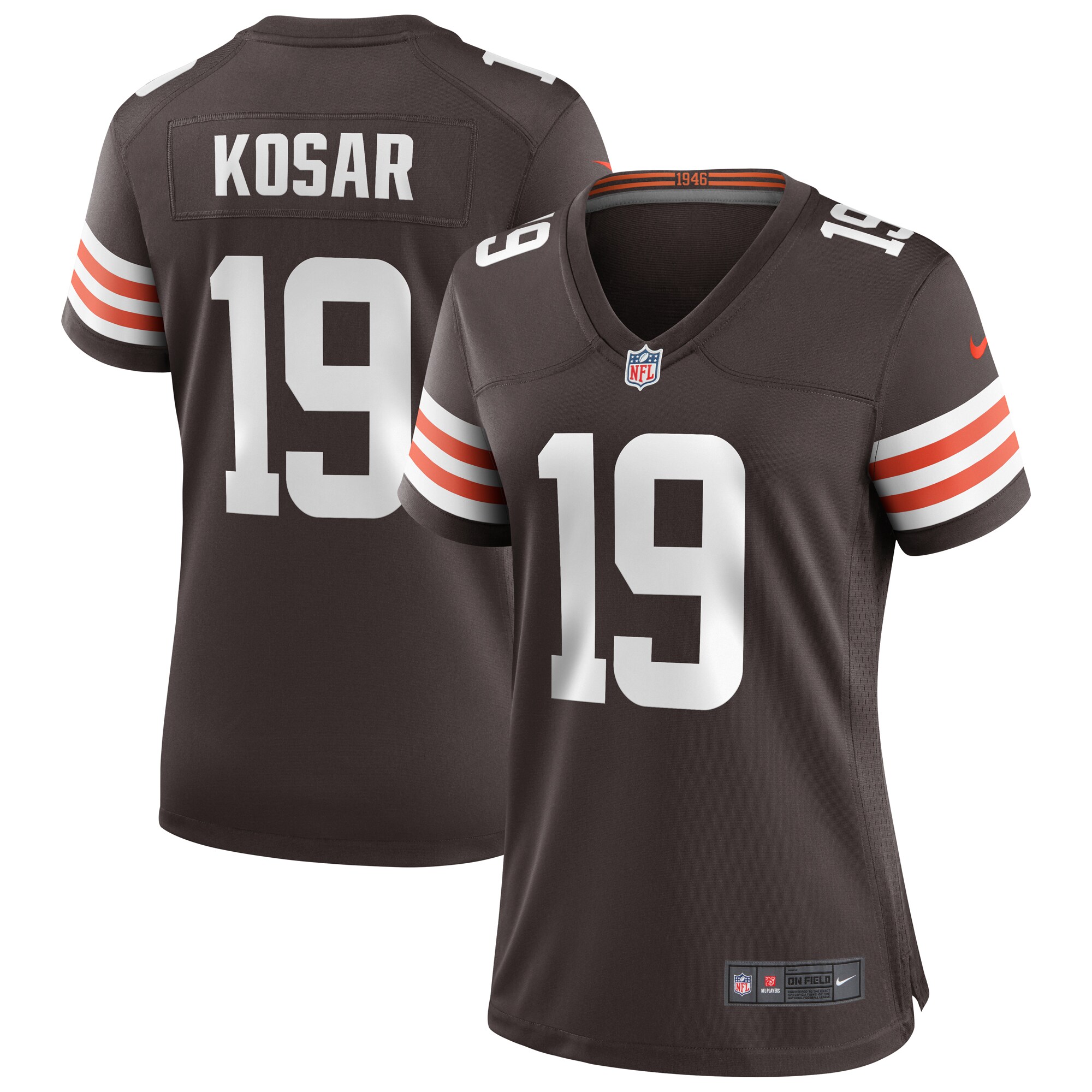 Bernie Kosar Cleveland Browns  Women's Game Retired Player Jersey - Brown
