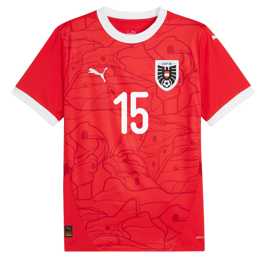 Philipp Lienhart 15 Austria National Team 2024/25 Home Men Jersey - Red