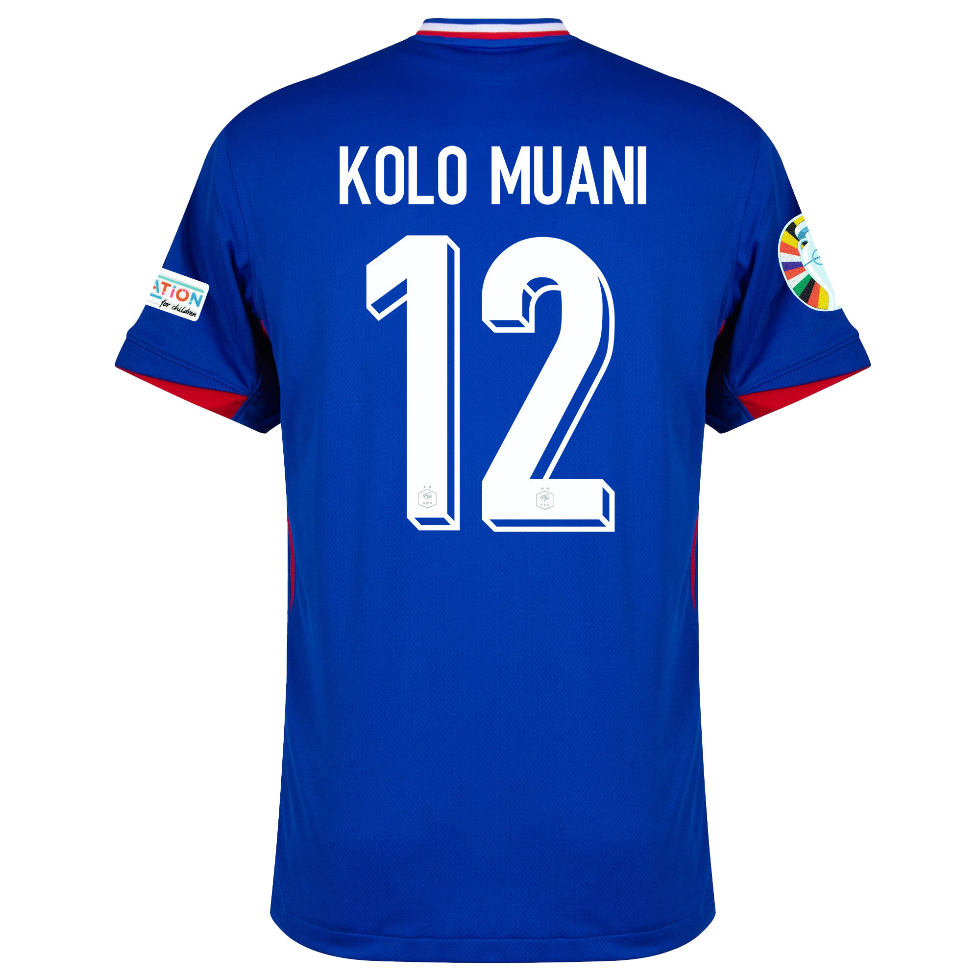 Randal Kolo Muani 12 France National Team 2024/25 Home Jersey - Euro UEFA Patch - Men, Blue