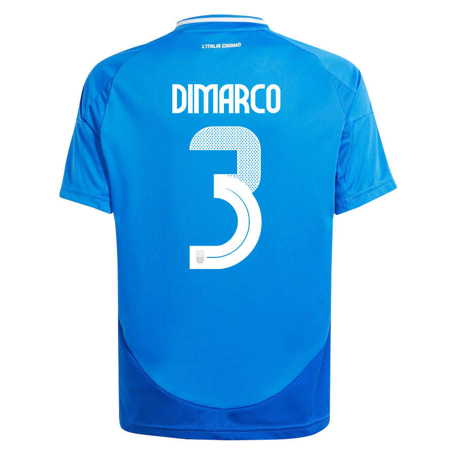 Federico Dimarco 3 Italy National Team 2024/25 Home YOUTH Jersey - Blue