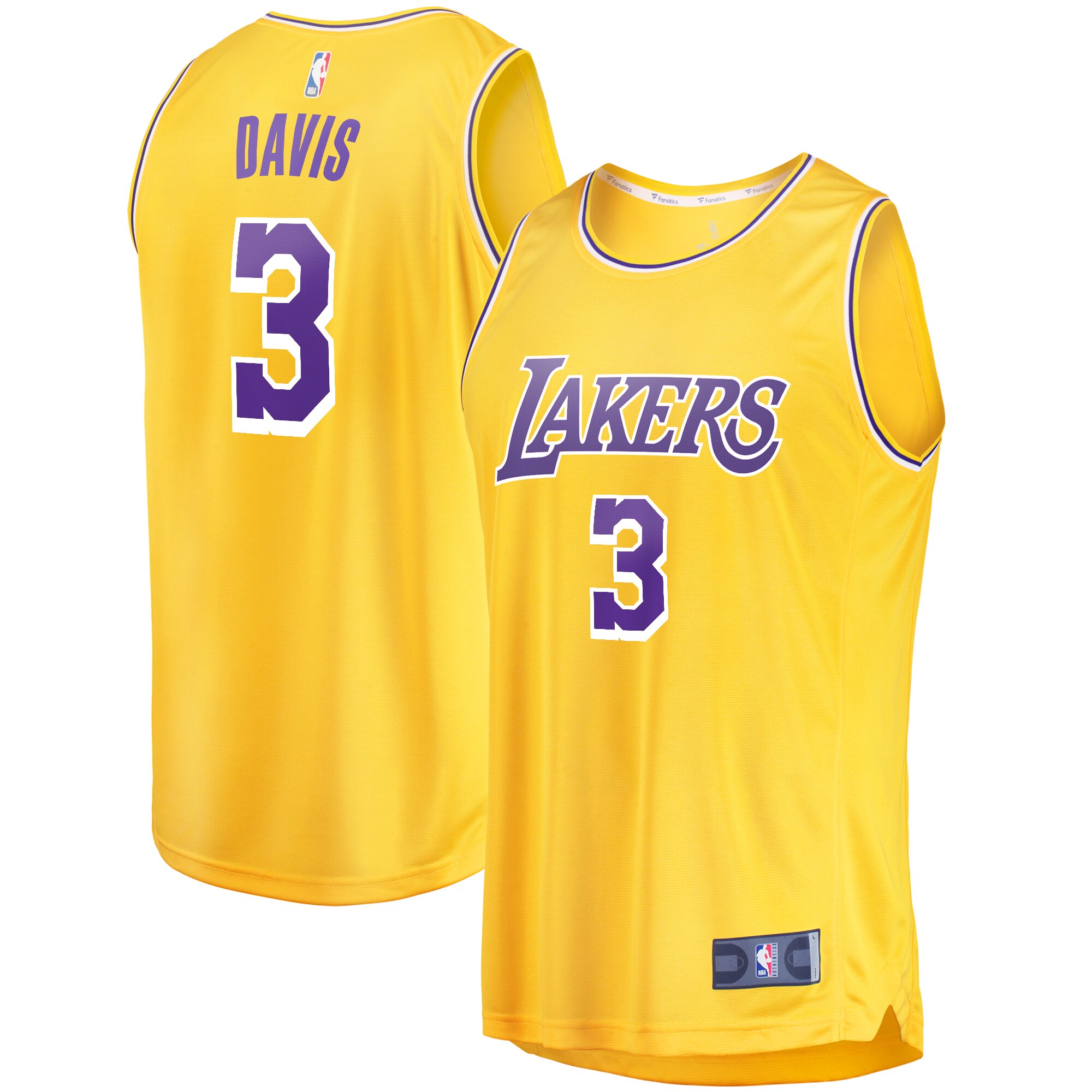 Anthony Davis Los Angeles Lakers Fanatics Fast Break Replica Player Jersey - Icon Edition - Gold
